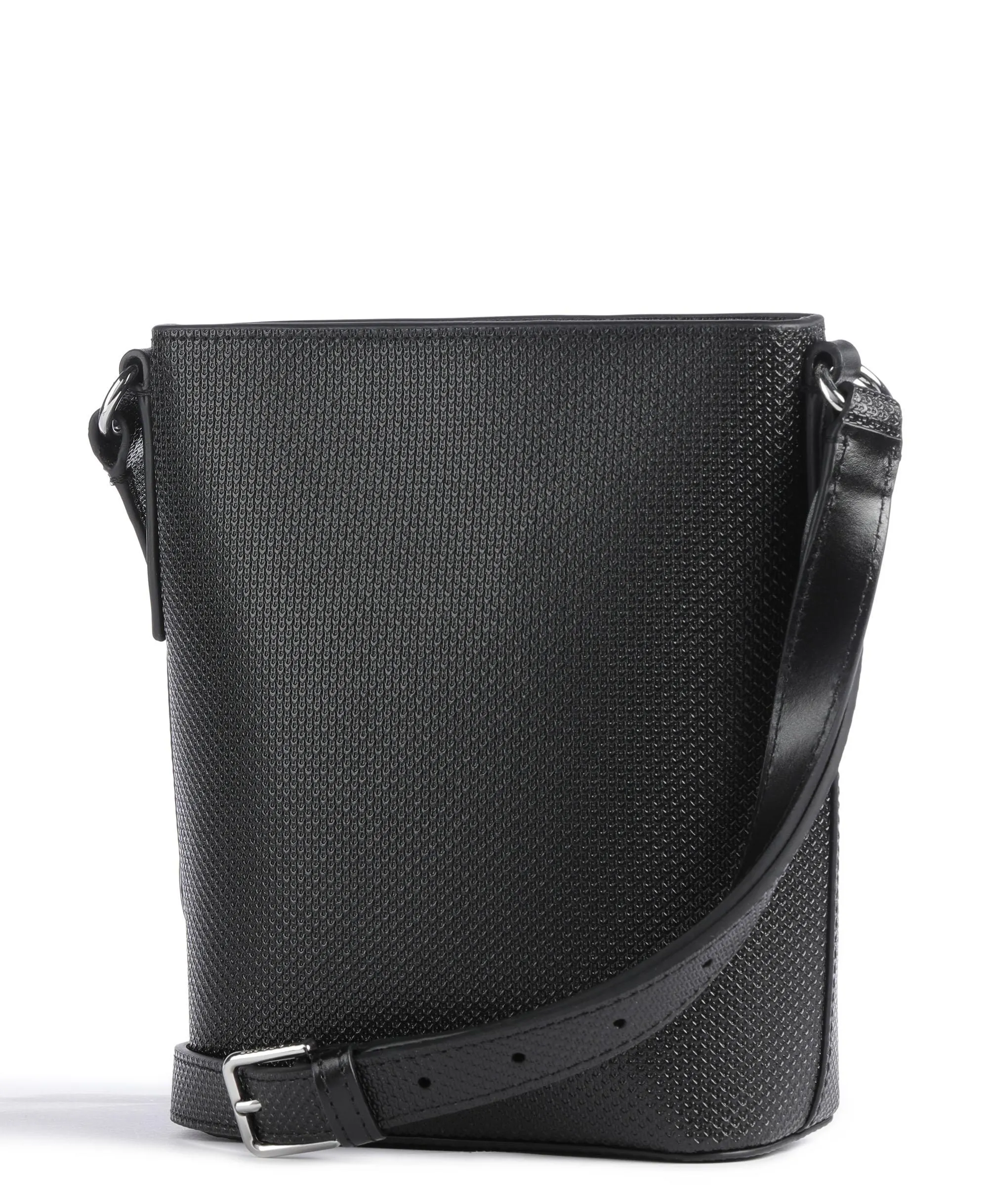  Lacoste Chantaco Borsa a tracolla pelle di vacchetta grana nero  