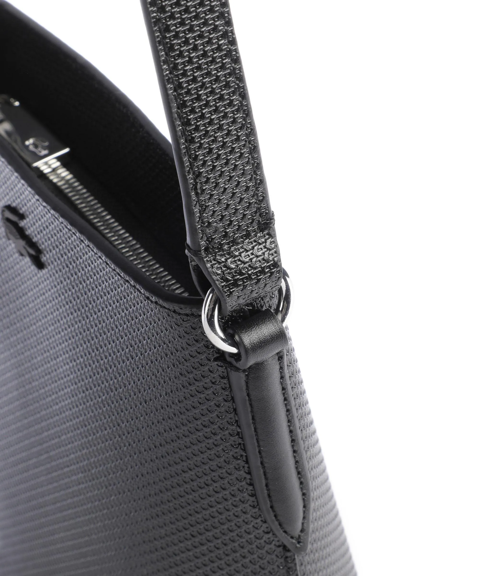  Lacoste Chantaco Borsa a tracolla pelle di vacchetta grana nero  