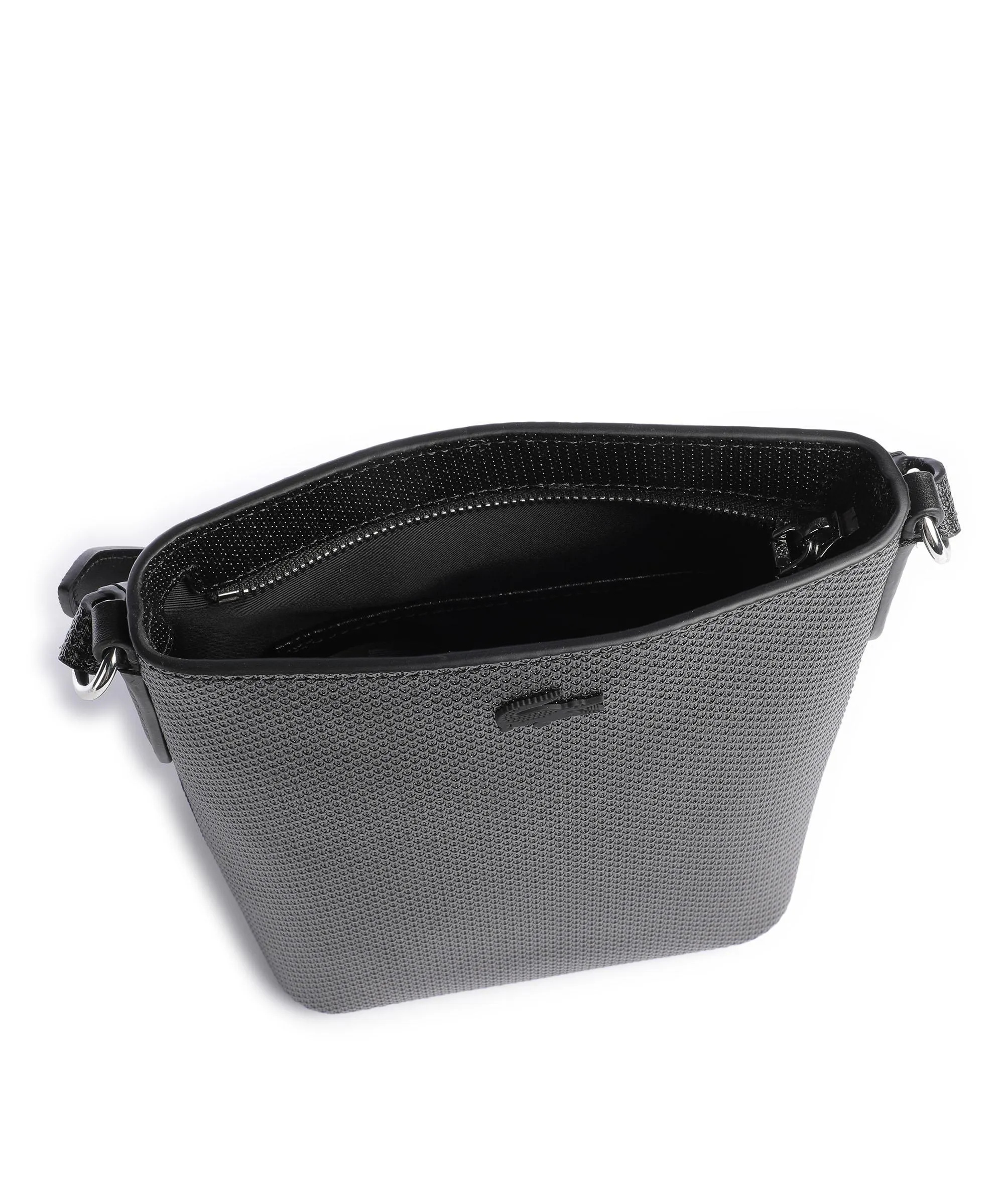  Lacoste Chantaco Borsa a tracolla pelle di vacchetta grana nero  