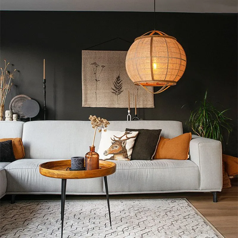 Lampada a sospensione orientale marrone 58 cm - Pascal
