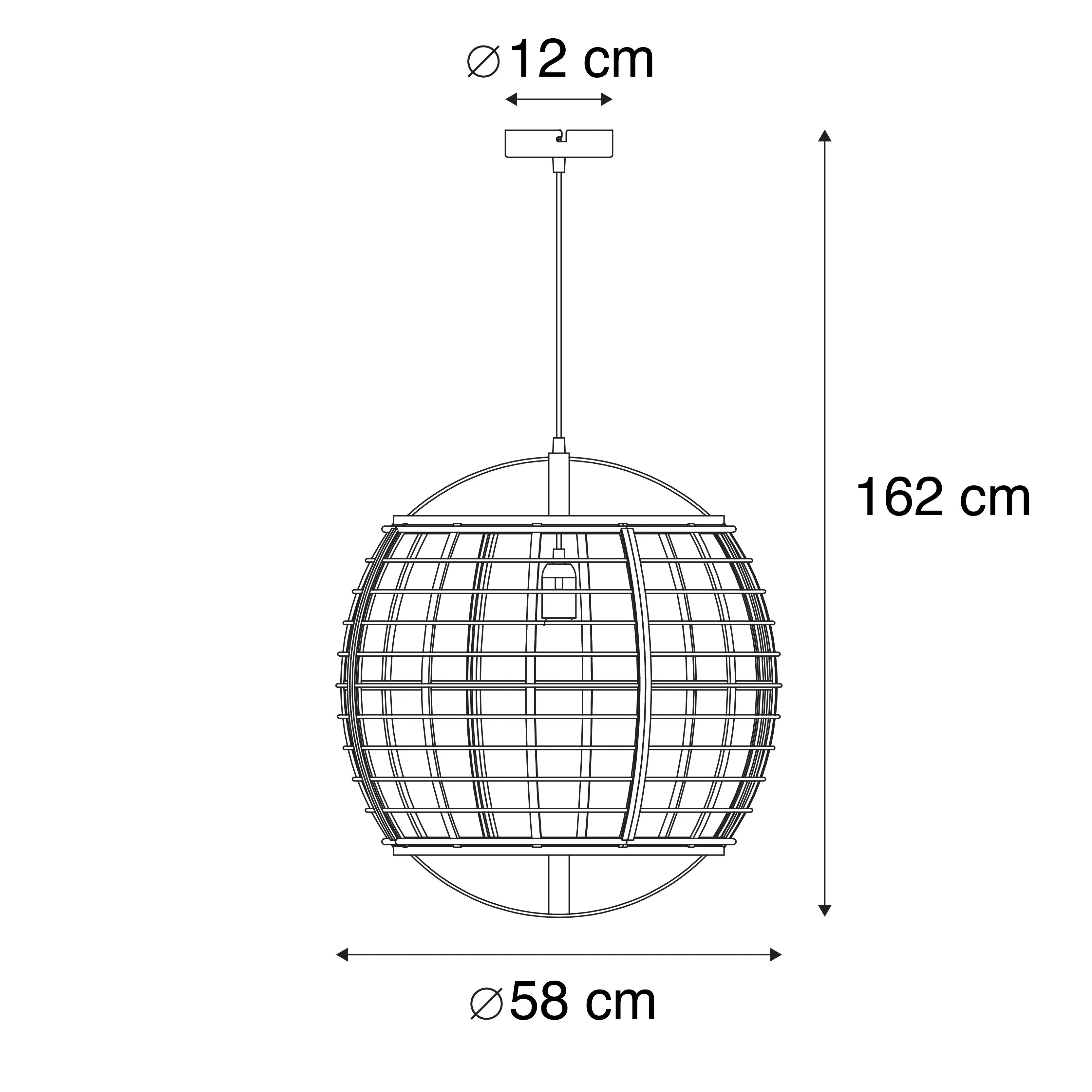 Lampada a sospensione orientale marrone 58 cm - Pascal