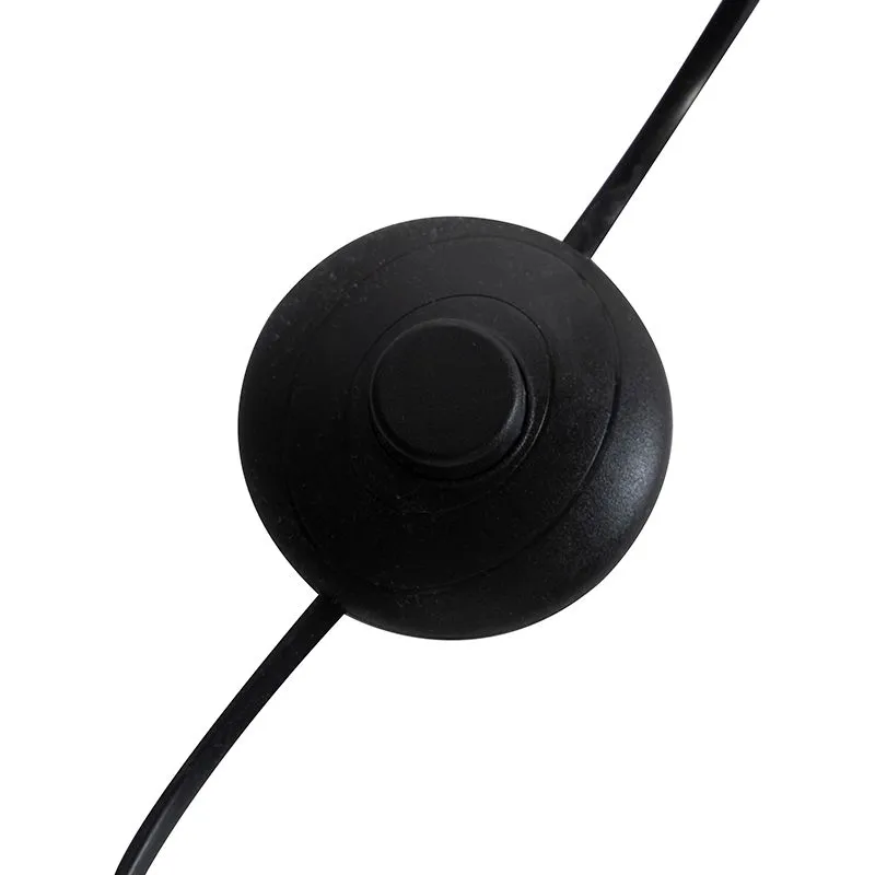 Lampada ad arco paralume in velluto nero disegno floreale 50 cm - XXL
