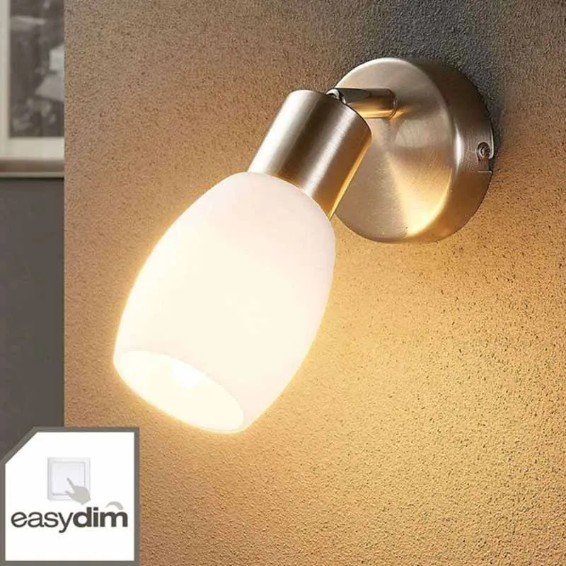 Lampada da parete classica cromata con E14 e easydim orientabili - Arda