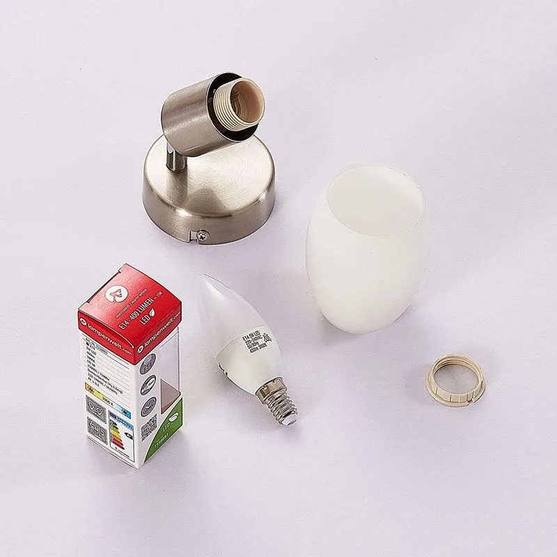 Lampada da parete classica cromata con E14 e easydim orientabili - Arda