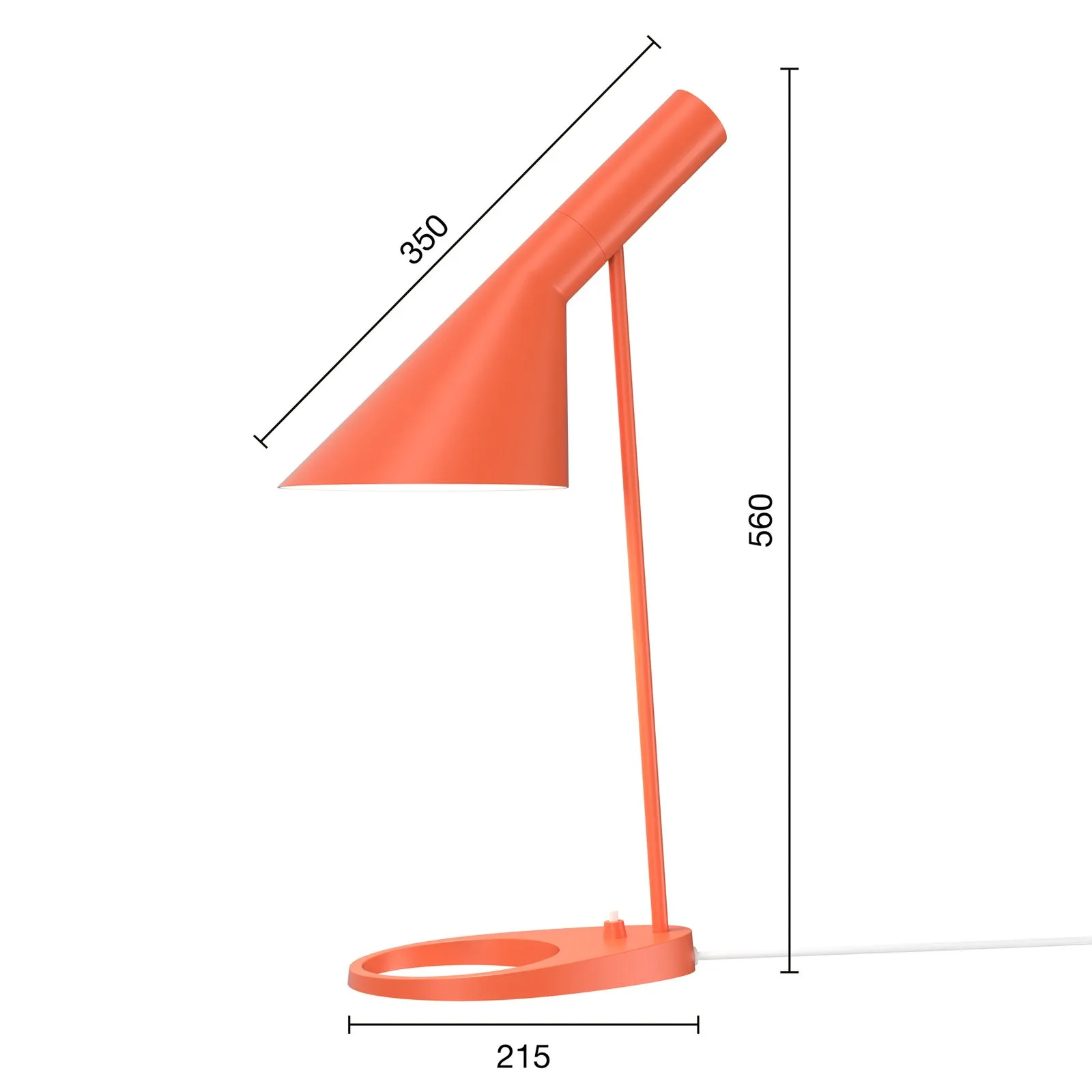 Lampada da tavolo di design Louis Poulsen AJ Mini arancione
