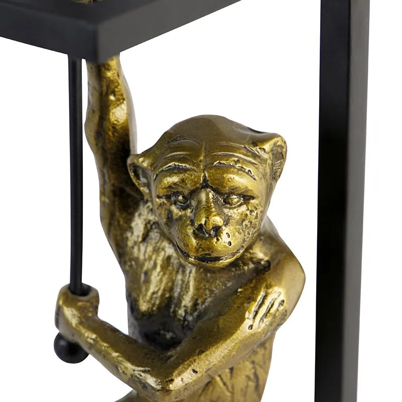Lampada da tavolo vintage nera paralume in tessuto nero 25 cm - Cage Abe