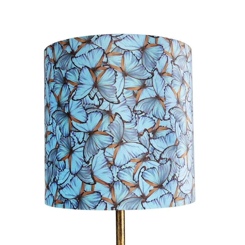 Lampada da terra botanica oro con paralume design farfalla 40 cm - Simplo