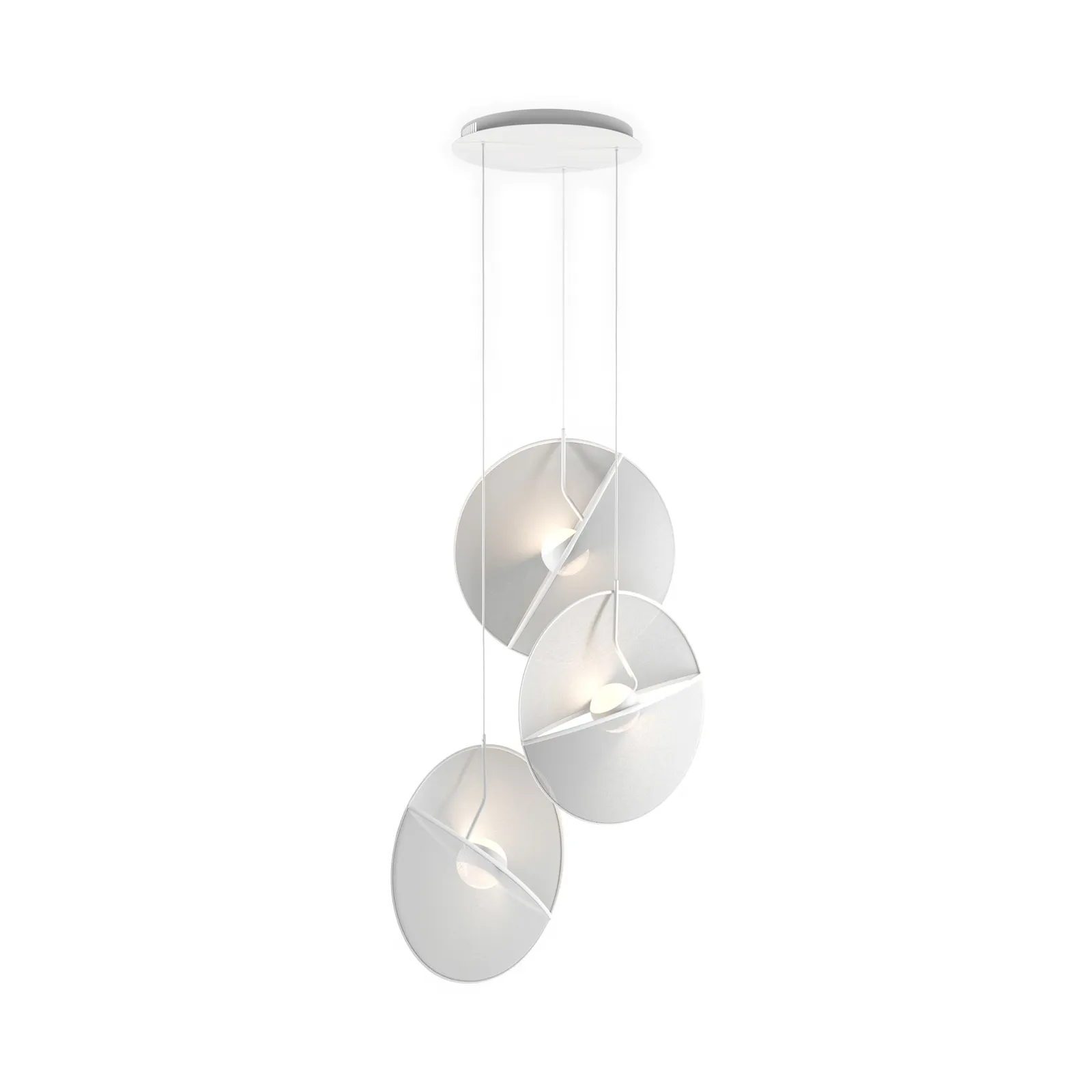 Lampada LED a sospensione Maytoni Reflex, paralume in tessuto, a 3 luci.