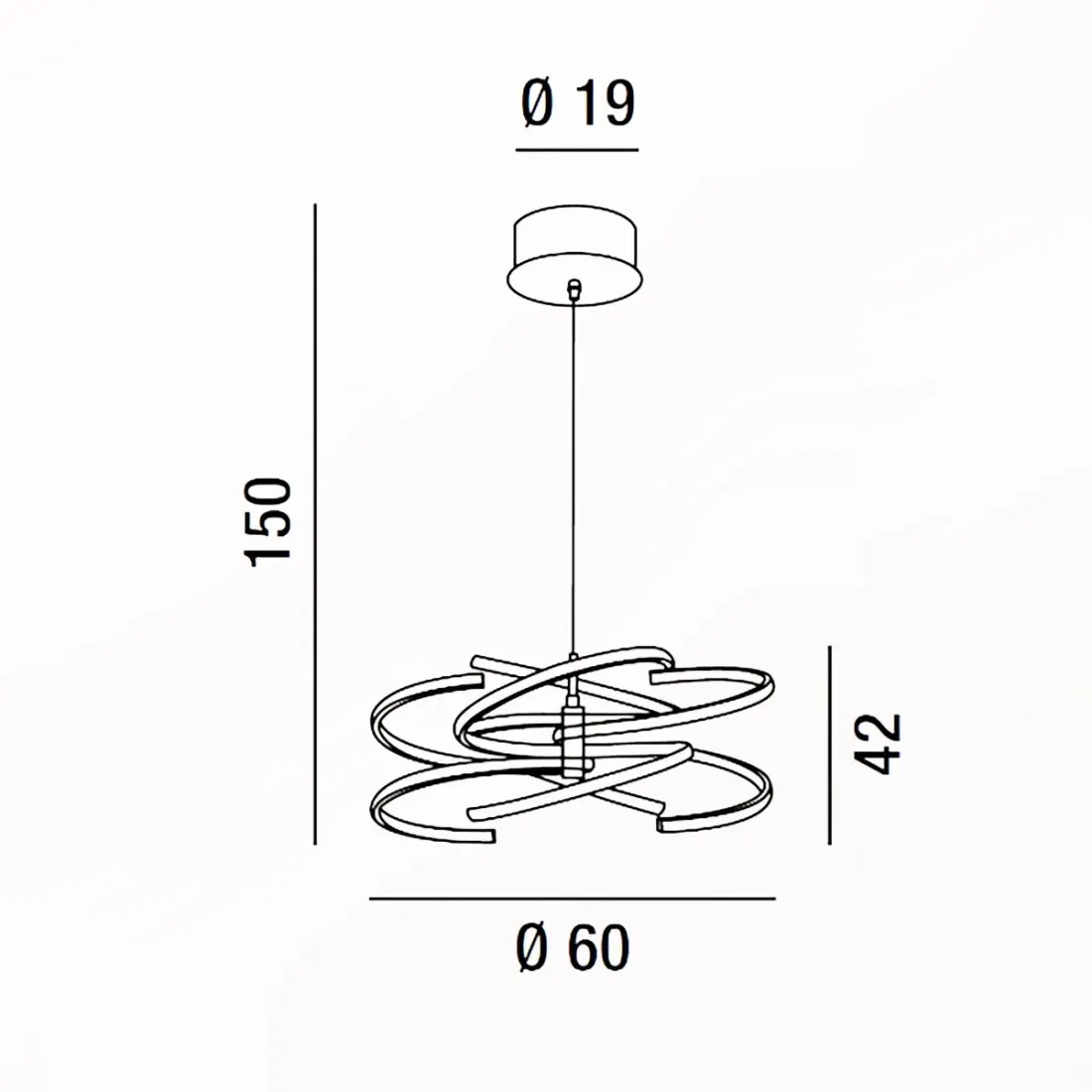 Lampadario moderno Perenz NEST 6397 B LC LED sospensione bianco