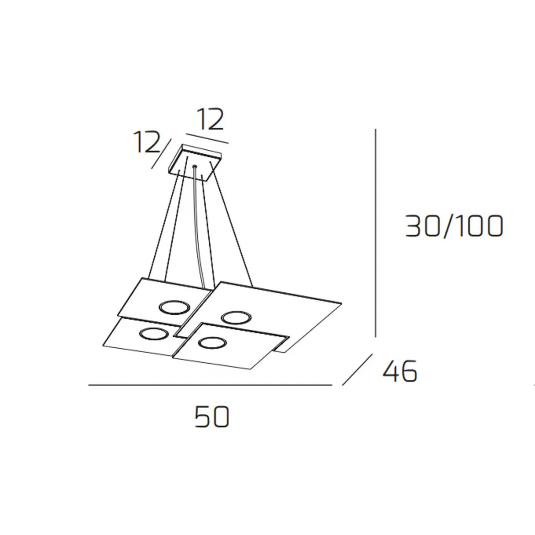 Lampadario moderno Top Light PLATE 1129 S4 Gx53 LED metallo monoemissione sospensione