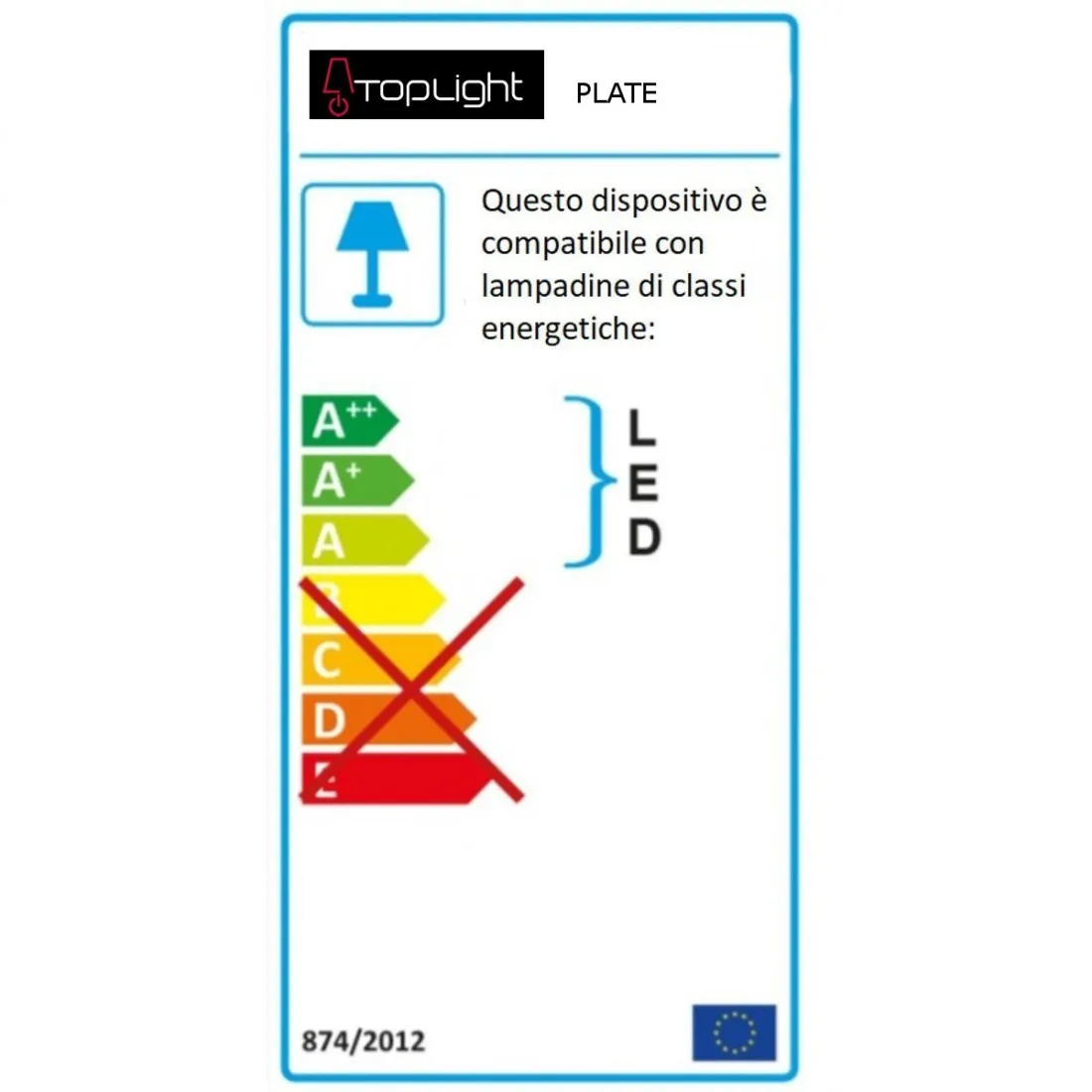 Lampadario moderno Top Light PLATE 1129 S4 Gx53 LED metallo monoemissione sospensione