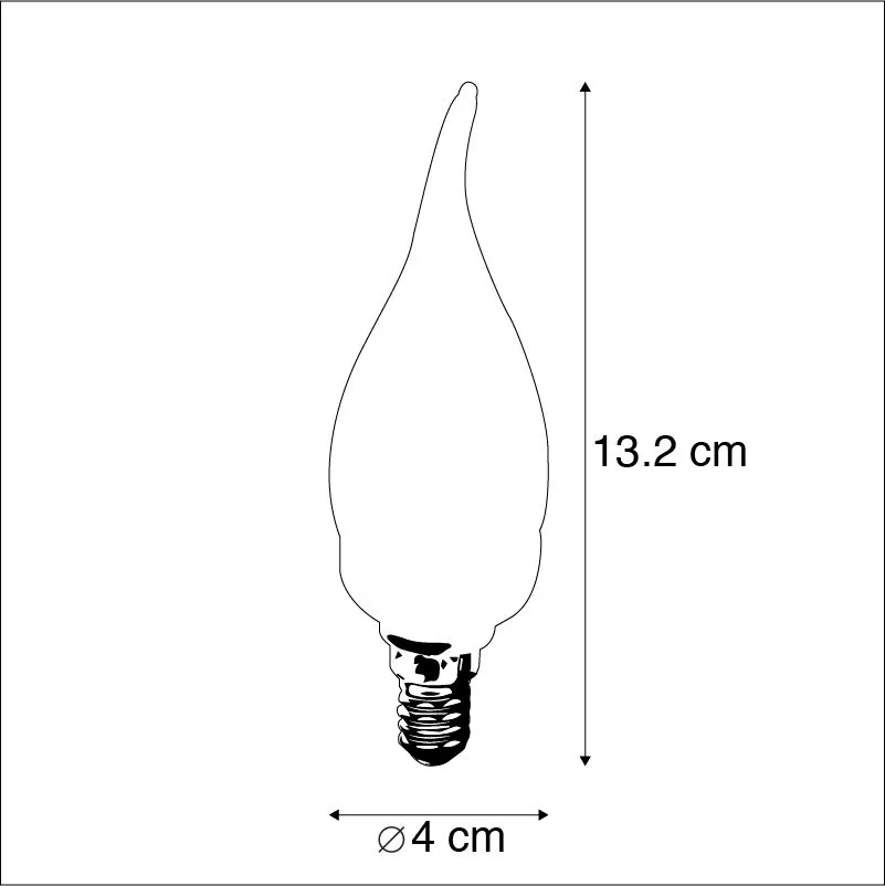 Lampadina colpo di vento E14 LED 4 Watt 250 Lumen Bianco caldo Dimmerabile