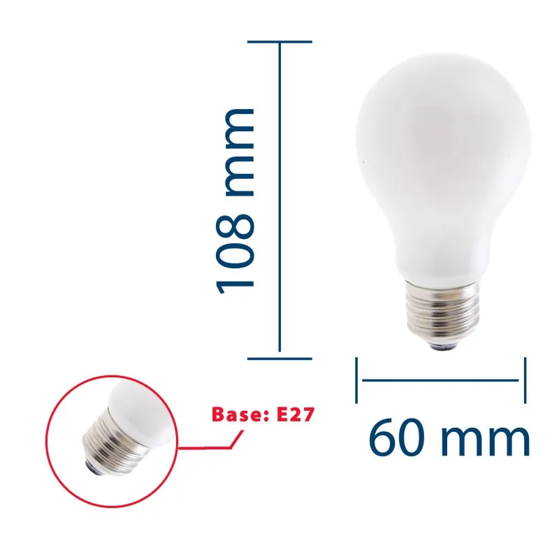 Lampadina LED a filamento Opal, Goccia A60, 8W/1055lm, base E27, 3000K