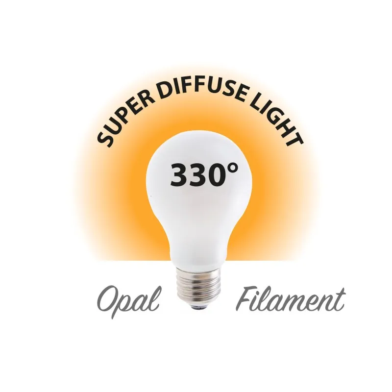 Lampadina LED a filamento Opal, Goccia A60, 8W/1055lm, base E27, 3000K