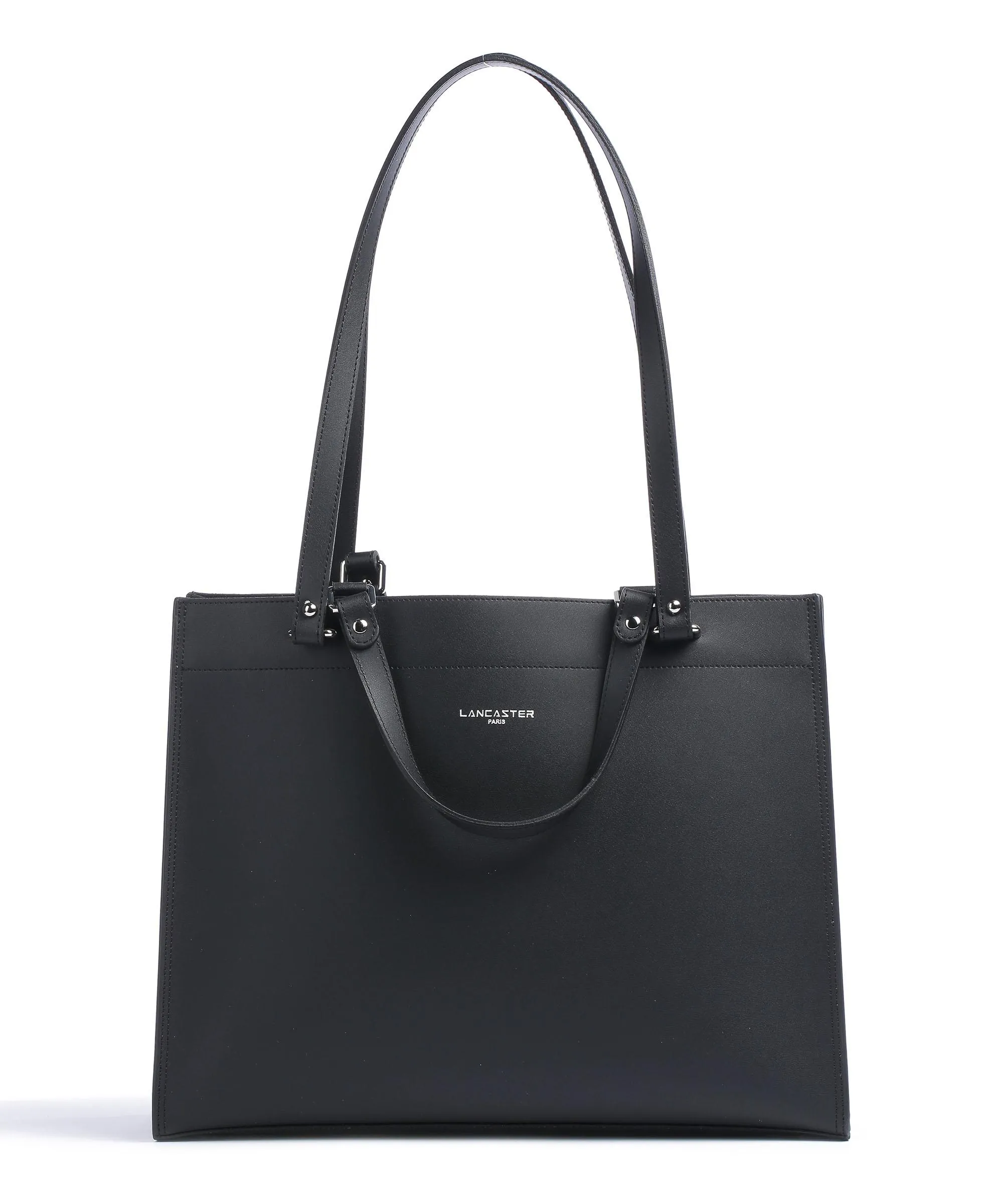  Lancaster Pur & Element City Borsa shopper pelle di vacchetta finemente grana nero  
