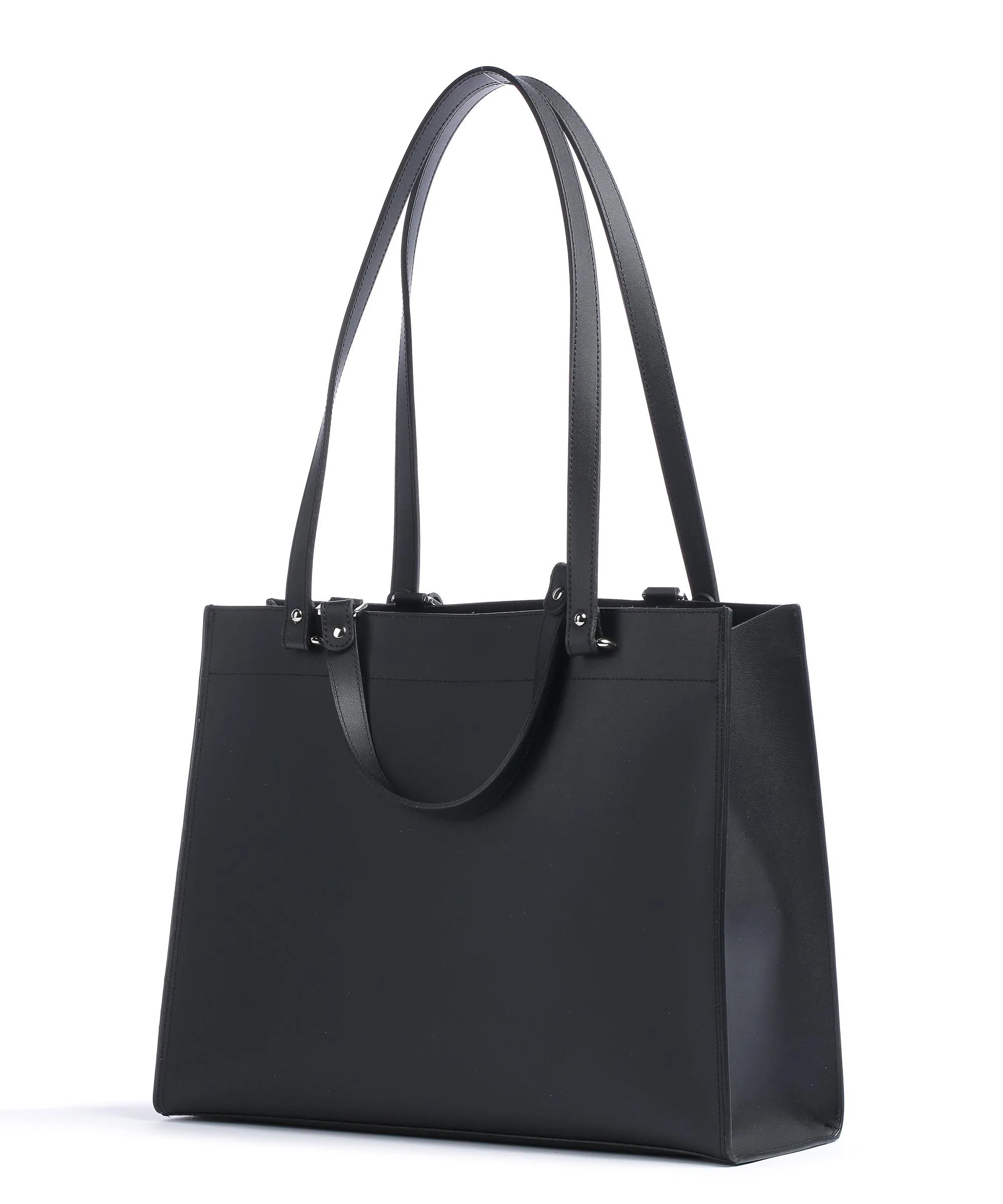  Lancaster Pur & Element City Borsa shopper pelle di vacchetta finemente grana nero  