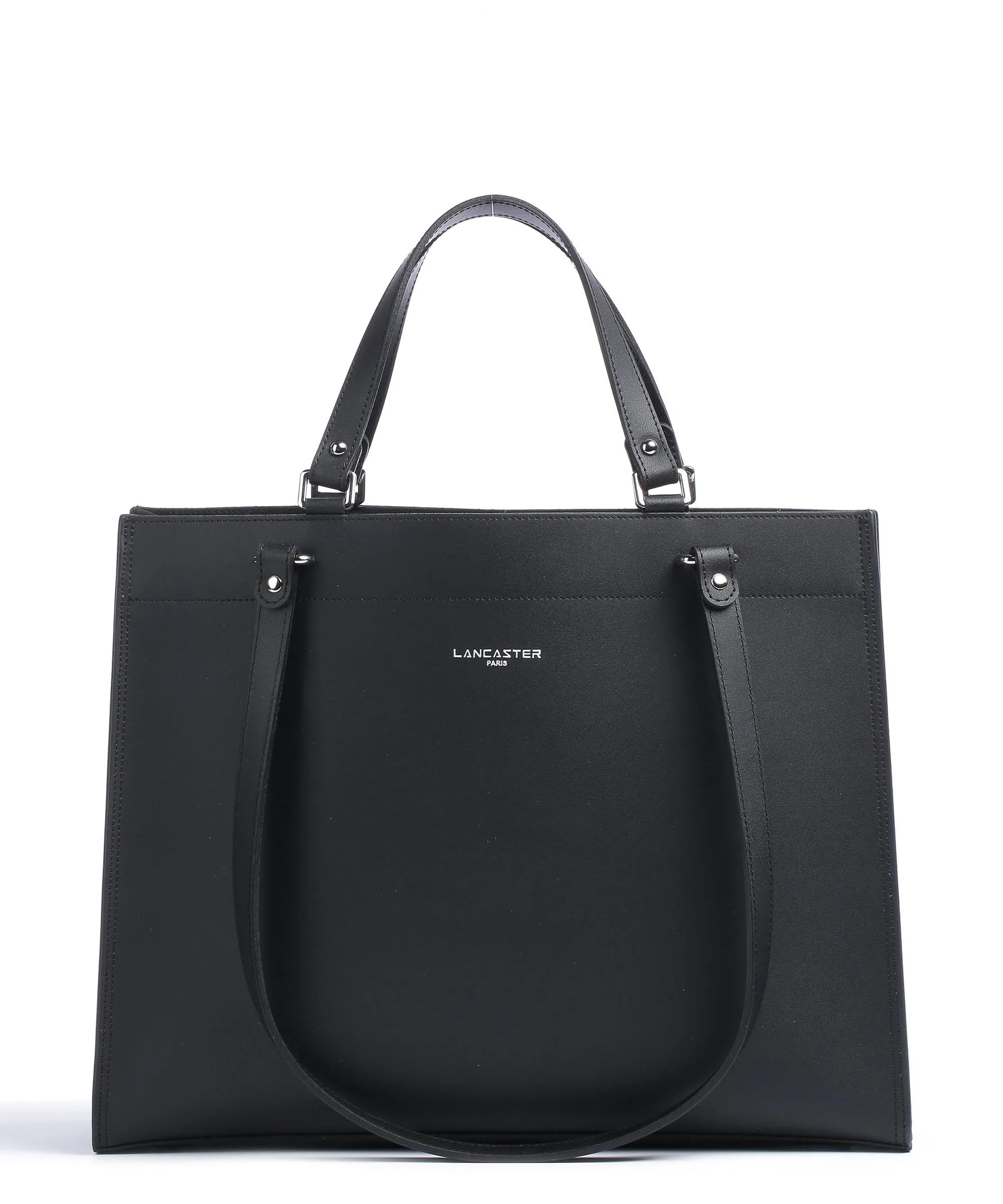  Lancaster Pur & Element City Borsa shopper pelle di vacchetta finemente grana nero  