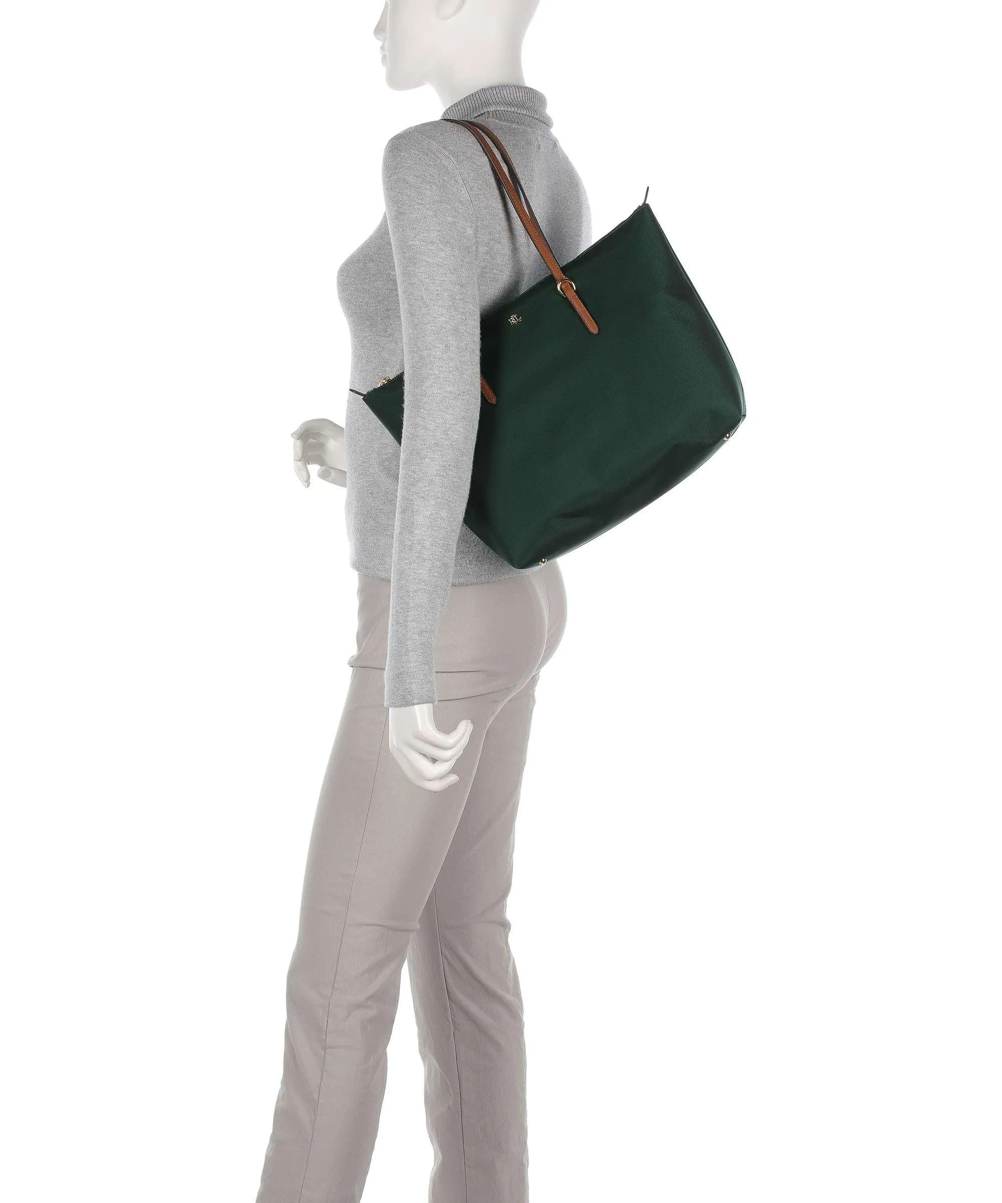  Lauren Ralph Lauren Keaton 26 Borsa shopper nylon verde scuro  