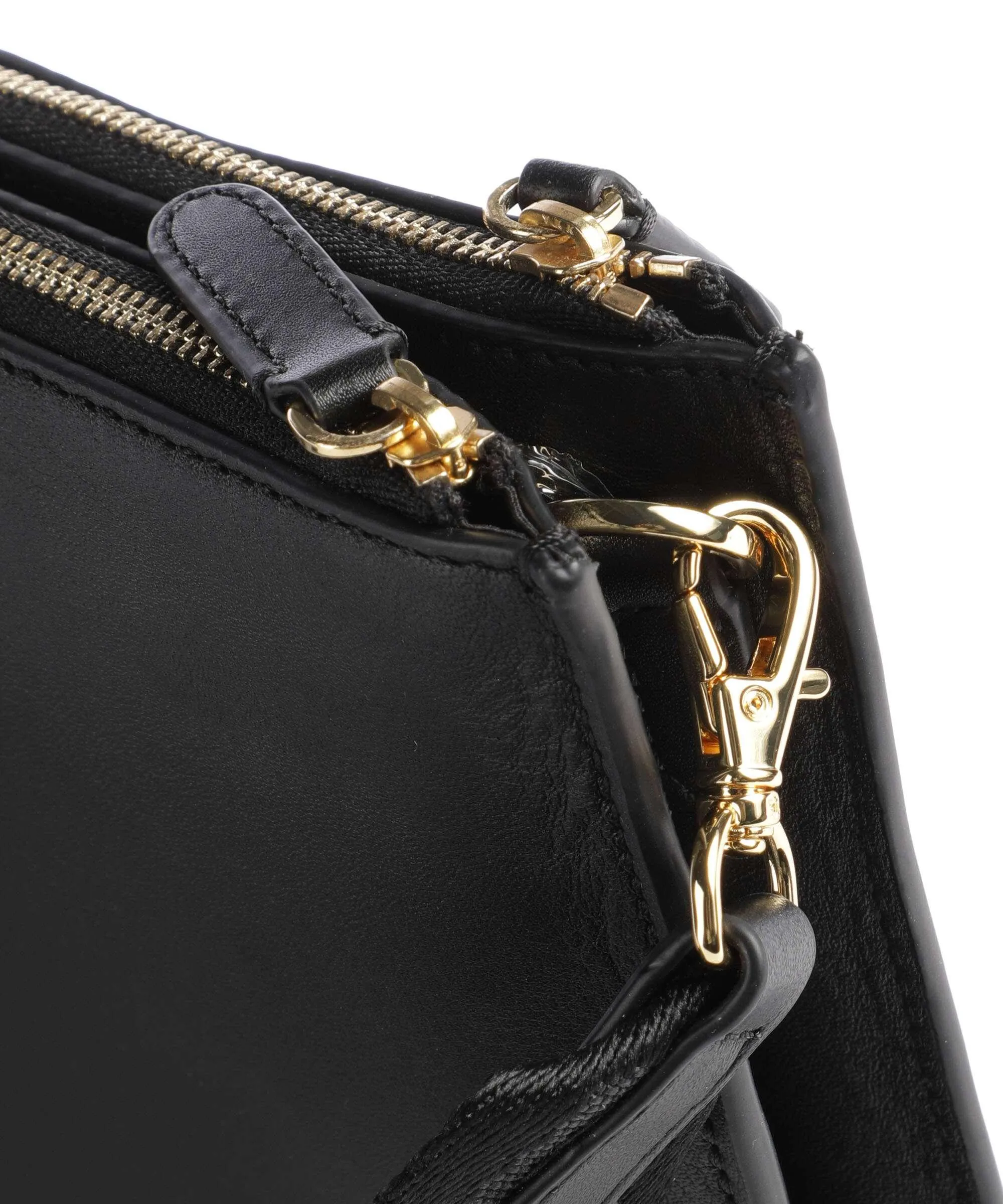  Lauren Ralph Lauren Landyn Medium Borsa a tracolla pelle di vacchetta finemente grana nero  