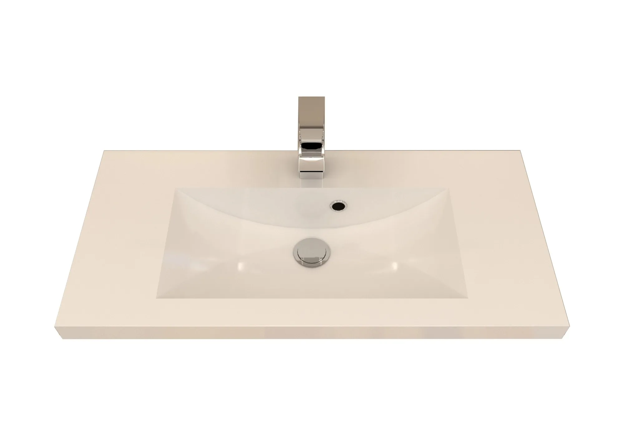 Lavabo da incasso in mineralmarmo bianco L 80 x H 4 x P 39 cm