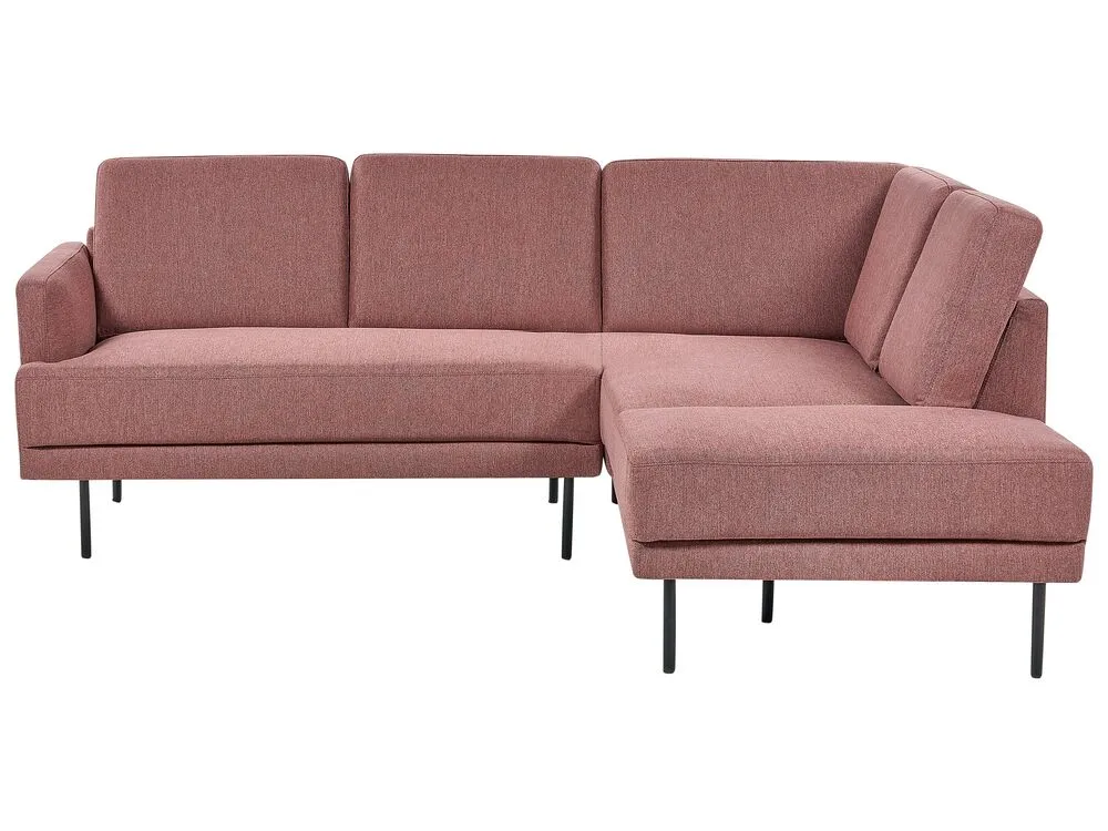 Left Hand 4 Seater Fabric Corner Sofa Pink BREDA