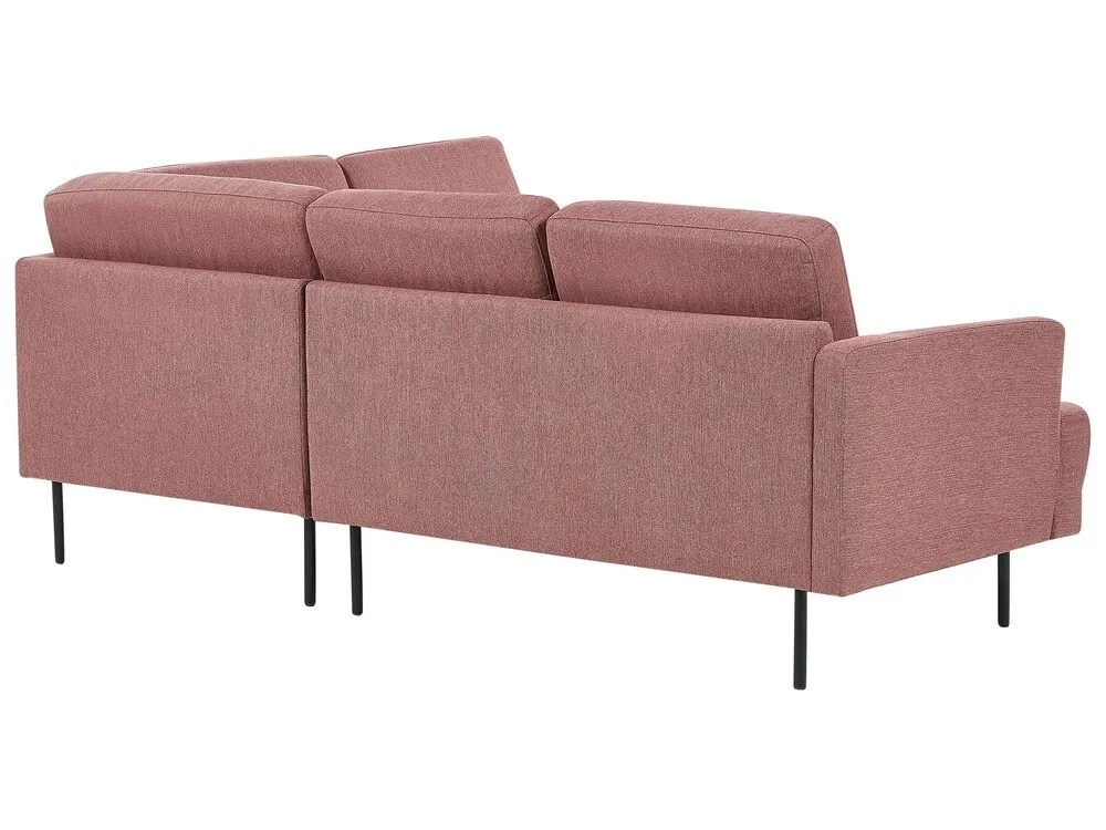 Left Hand 4 Seater Fabric Corner Sofa Pink BREDA