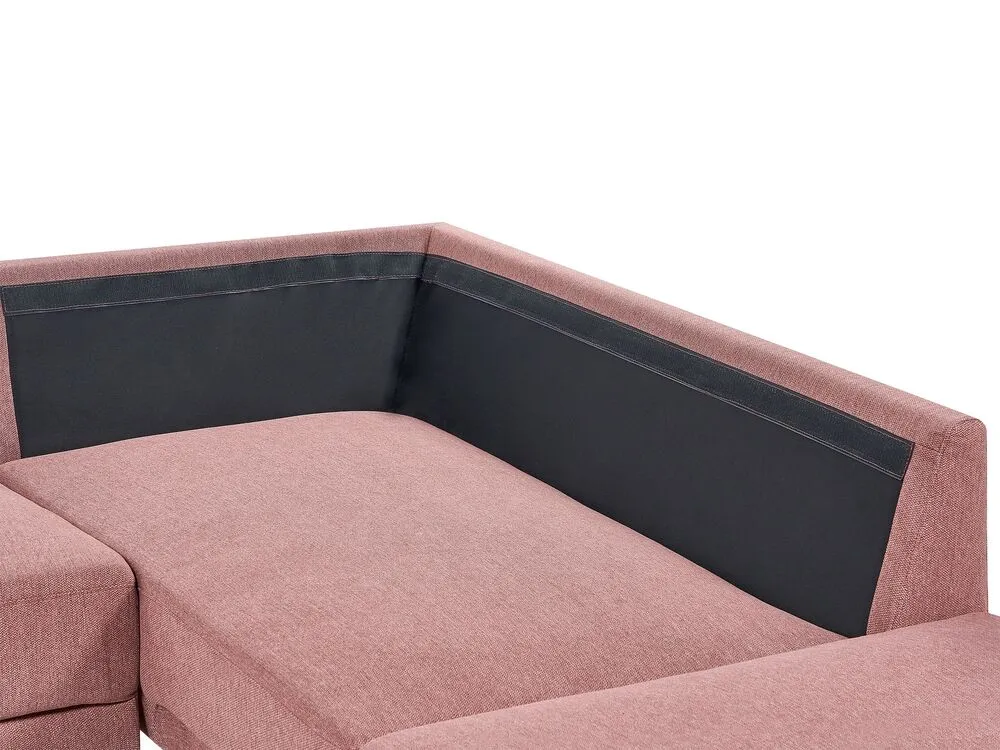 Left Hand 4 Seater Fabric Corner Sofa Pink BREDA