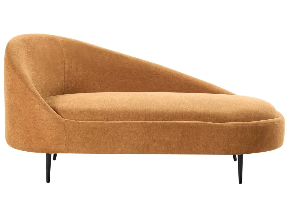 Left Hand Fabric Chaise Lounge Orange VALREAS