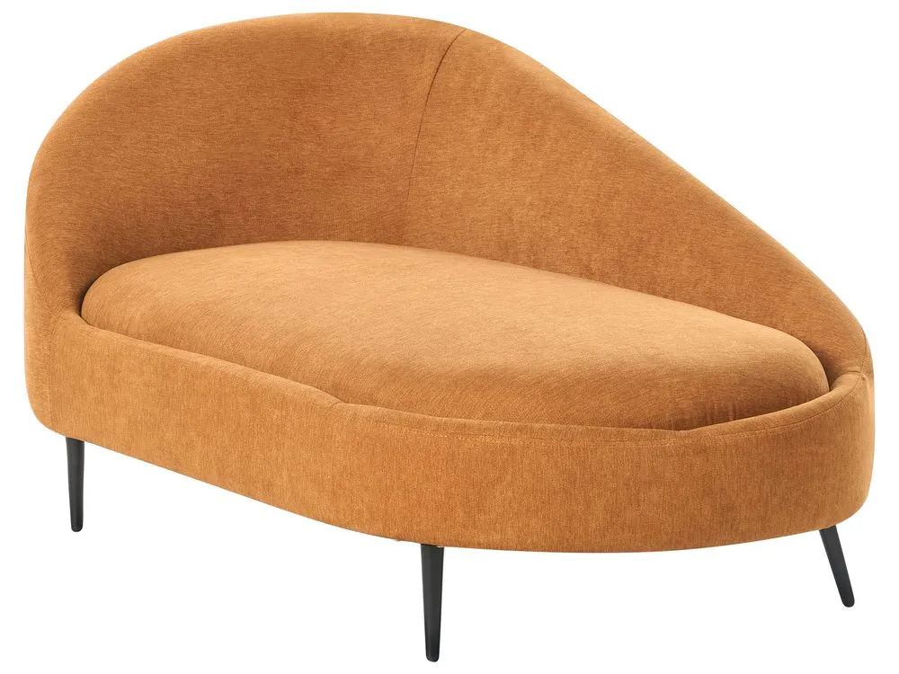 Left Hand Fabric Chaise Lounge Orange VALREAS