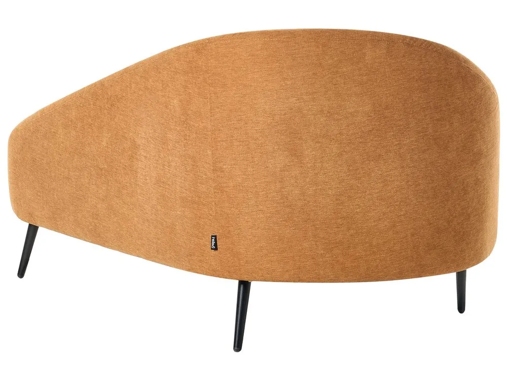 Left Hand Fabric Chaise Lounge Orange VALREAS