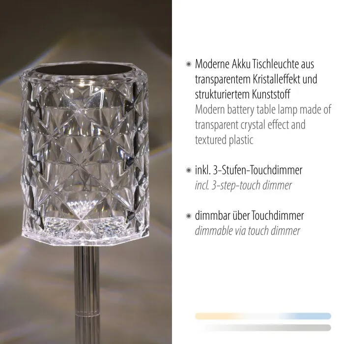 Leuchten-Direkt KRISTALA Lampada da tavolo Trasparente, chiaro, 1-Luce