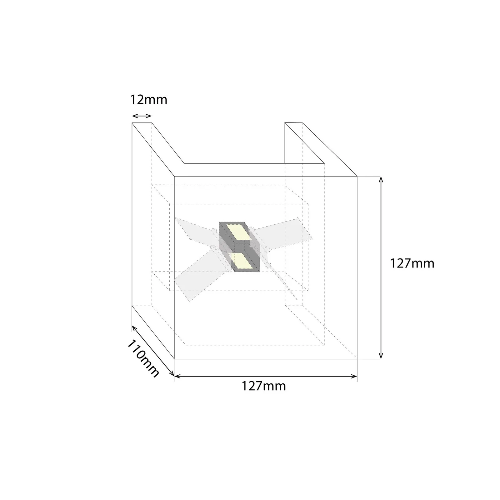 LeuchtNatur Cubus applique LED, legno antico
