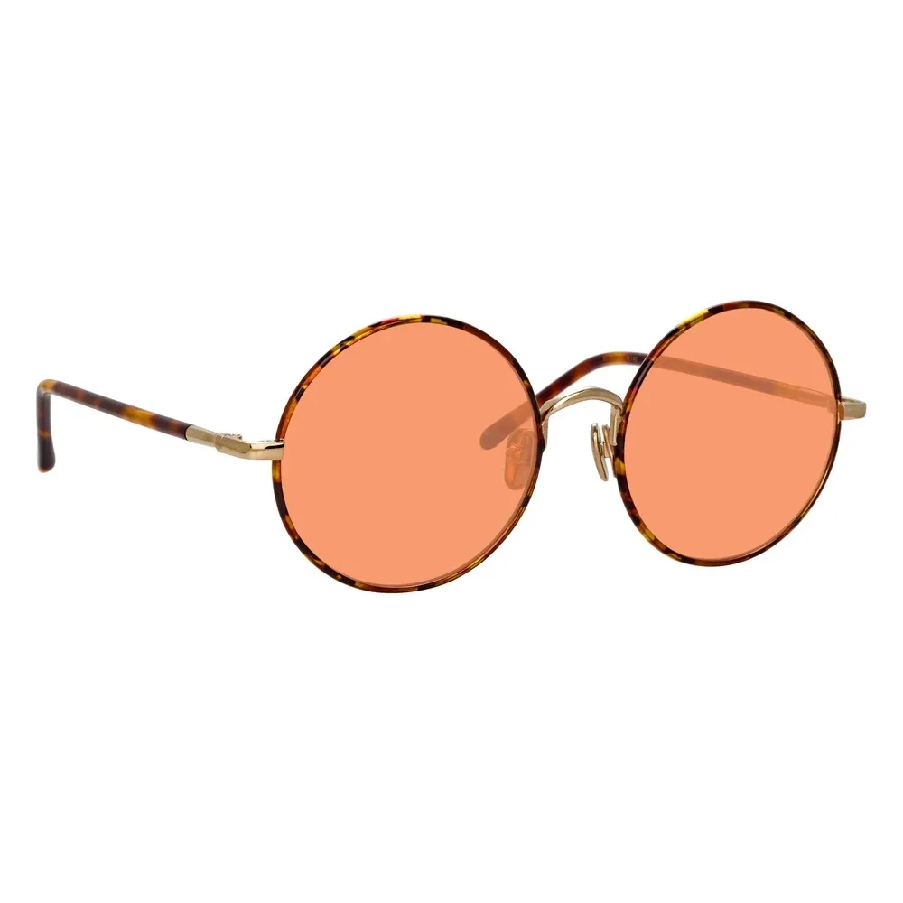 Linda Farrow - Occhiali da Sole Rotondi Welch in Tartaruga - LFL983C4SUN - Linda Farrow Eyewear