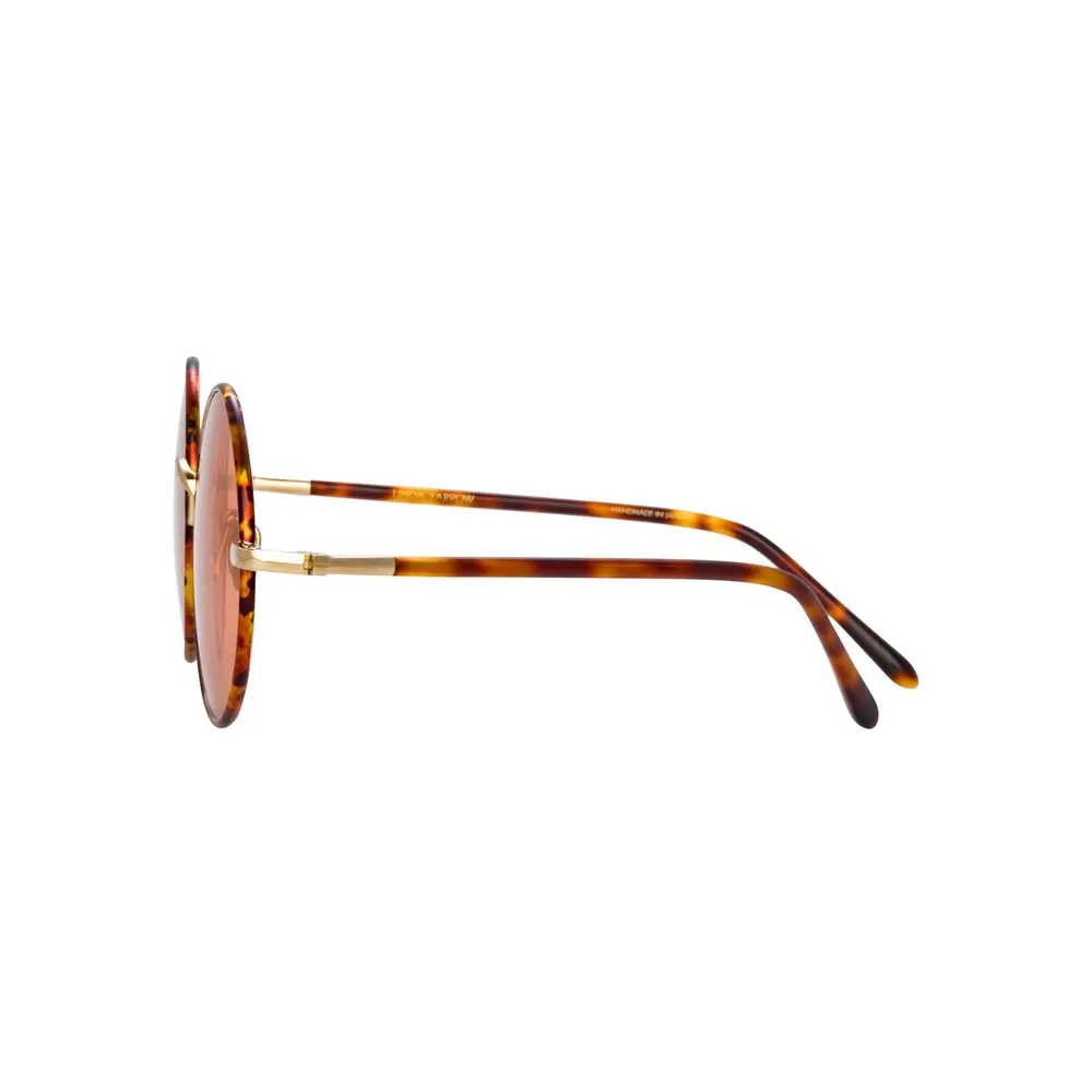 Linda Farrow - Occhiali da Sole Rotondi Welch in Tartaruga - LFL983C4SUN - Linda Farrow Eyewear