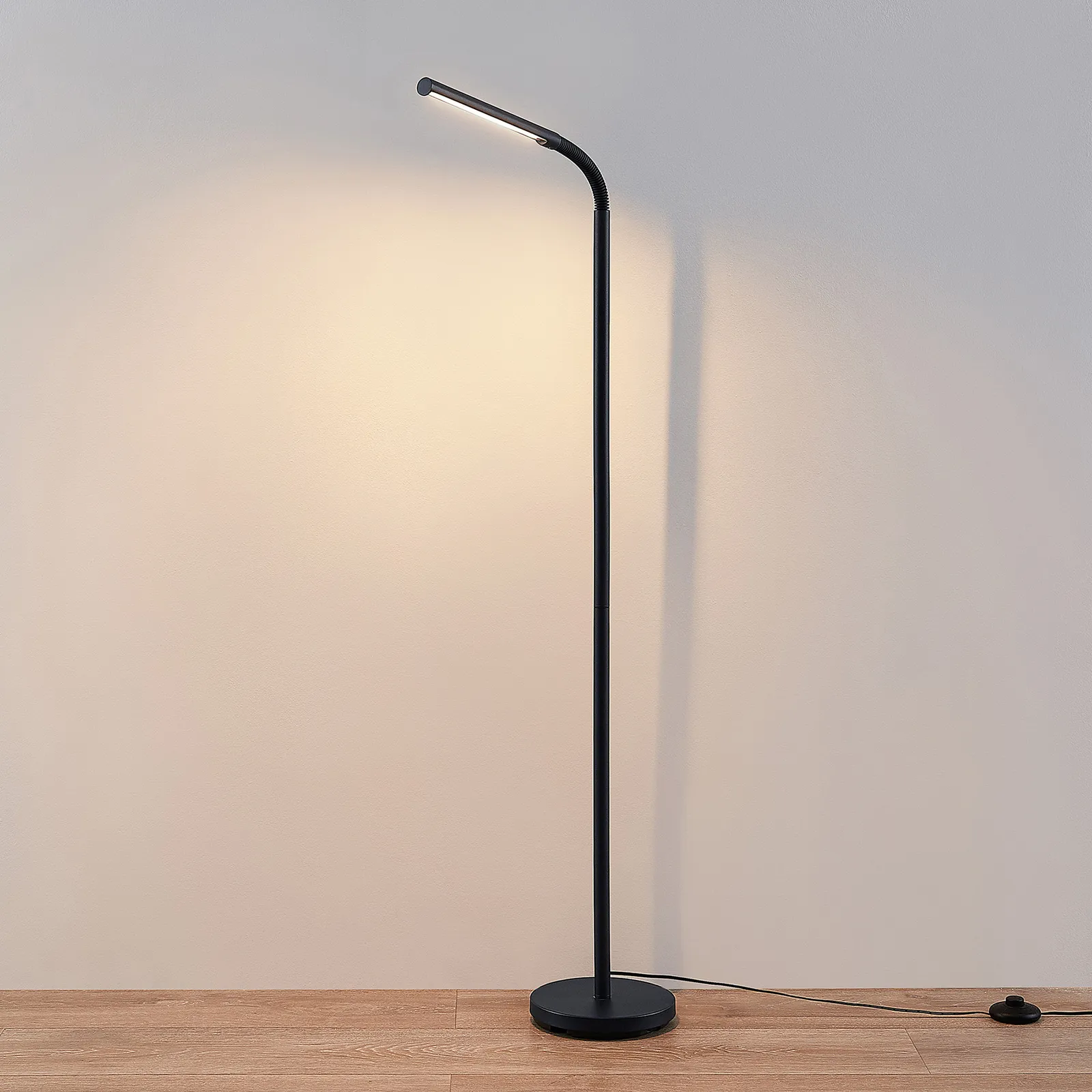 Lindby Romila piantana LED in nero