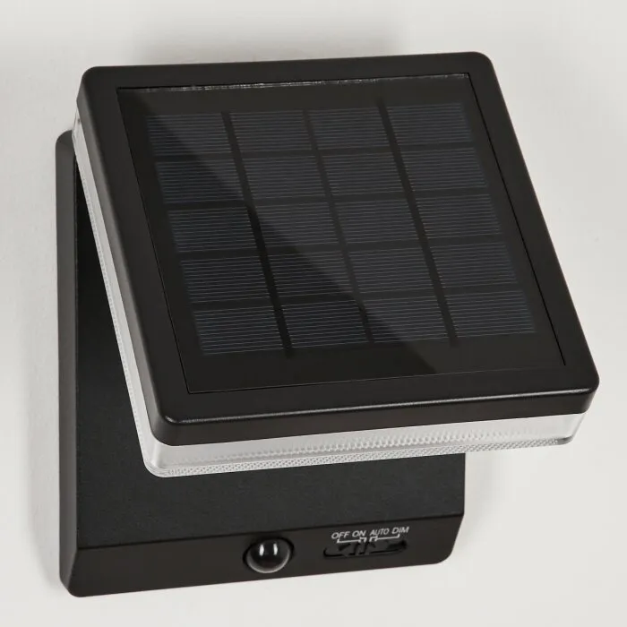 Lonquimai lampade da parete solare LED Nero, 1-Luce, Sensori di movimento