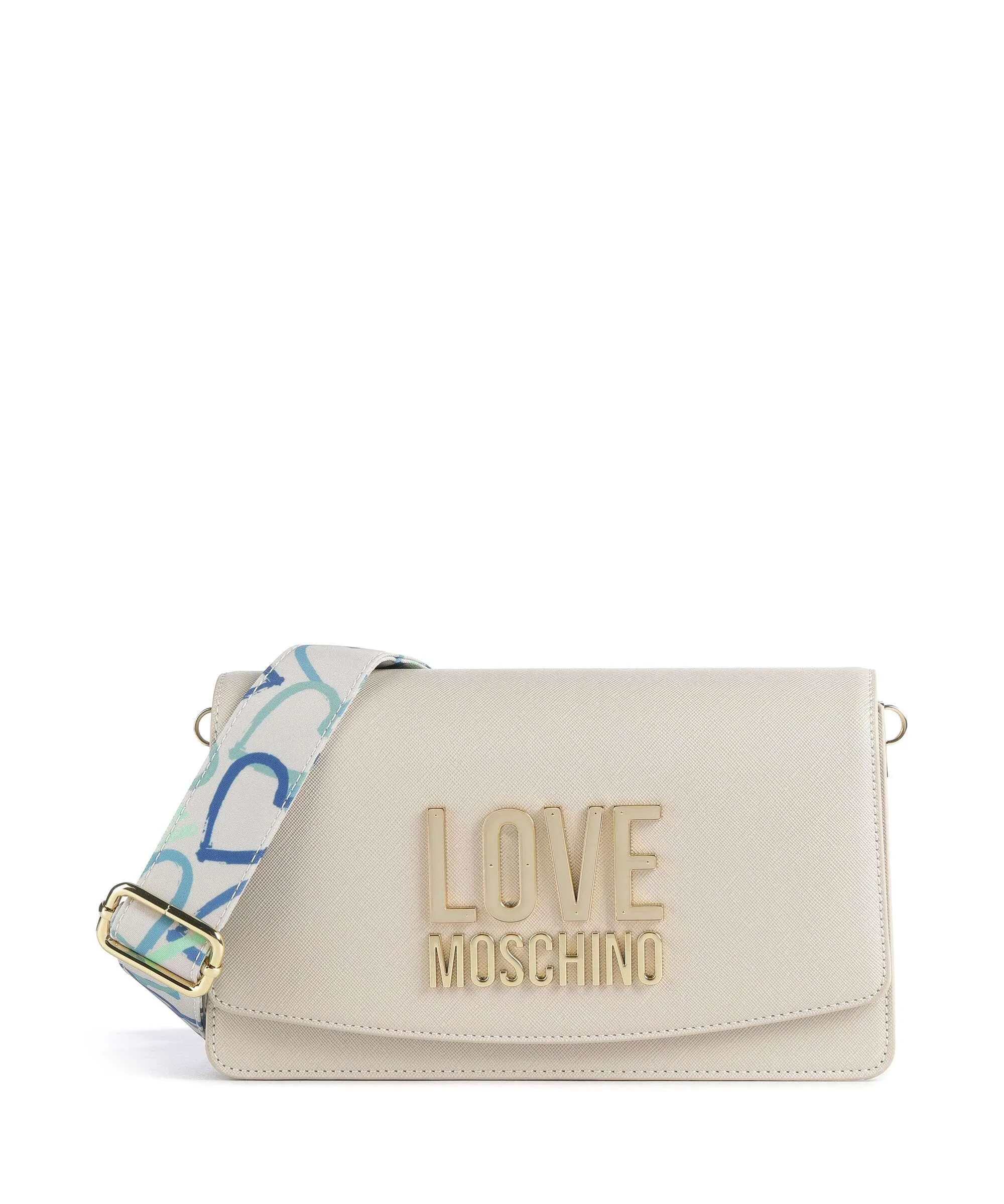  Love Moschino Jelly Logo Borsa a tracolla pelle sintetica beige  