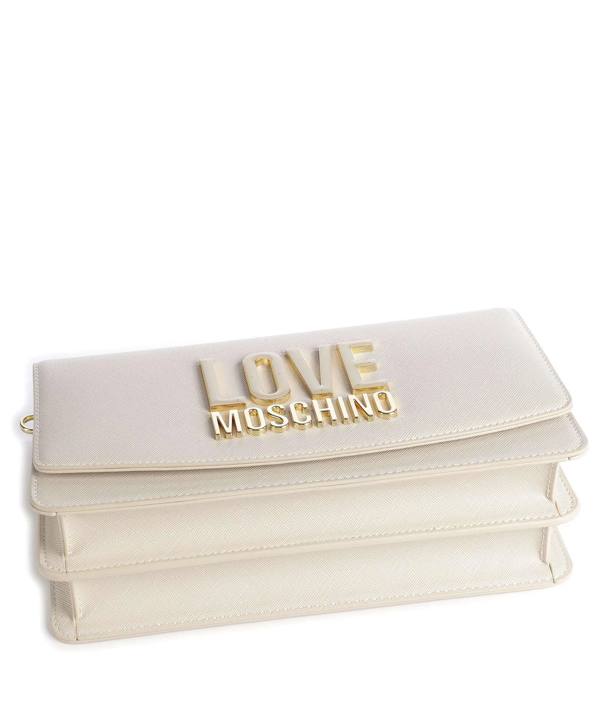  Love Moschino Jelly Logo Borsa a tracolla pelle sintetica beige  