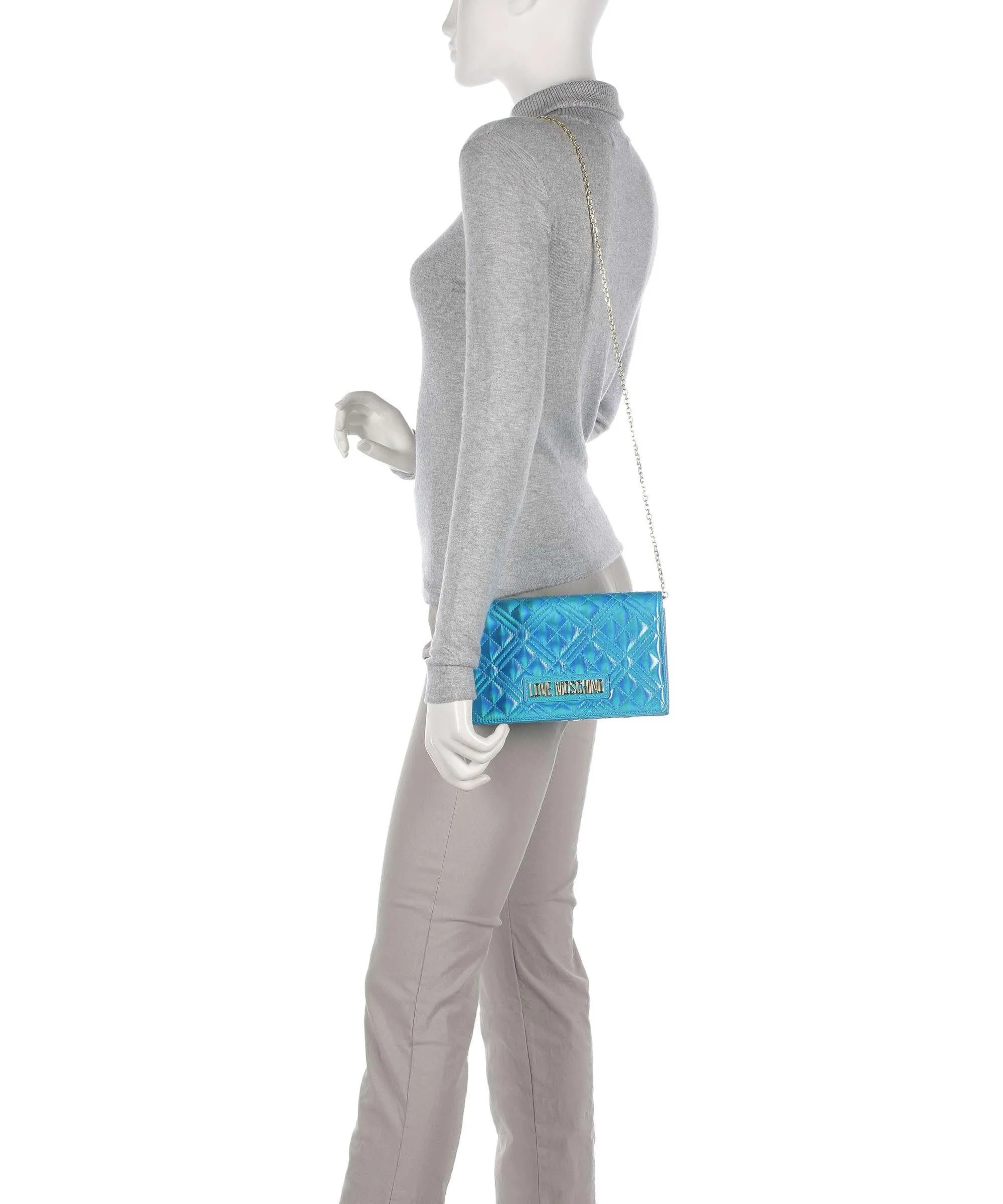  Love Moschino Smart Daily Borsa a tracolla pelle sintetica blu chiaro  