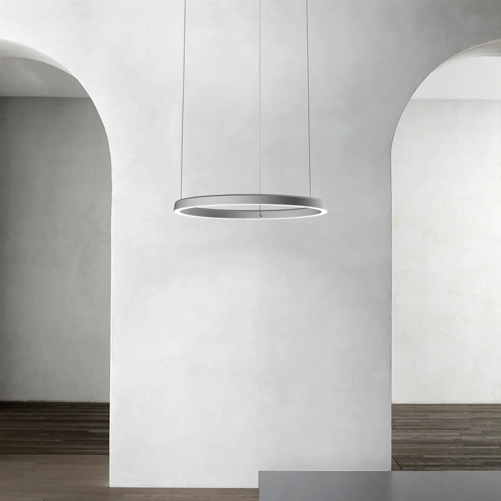 Luceplan Compendium Circle 72cm, alluminio