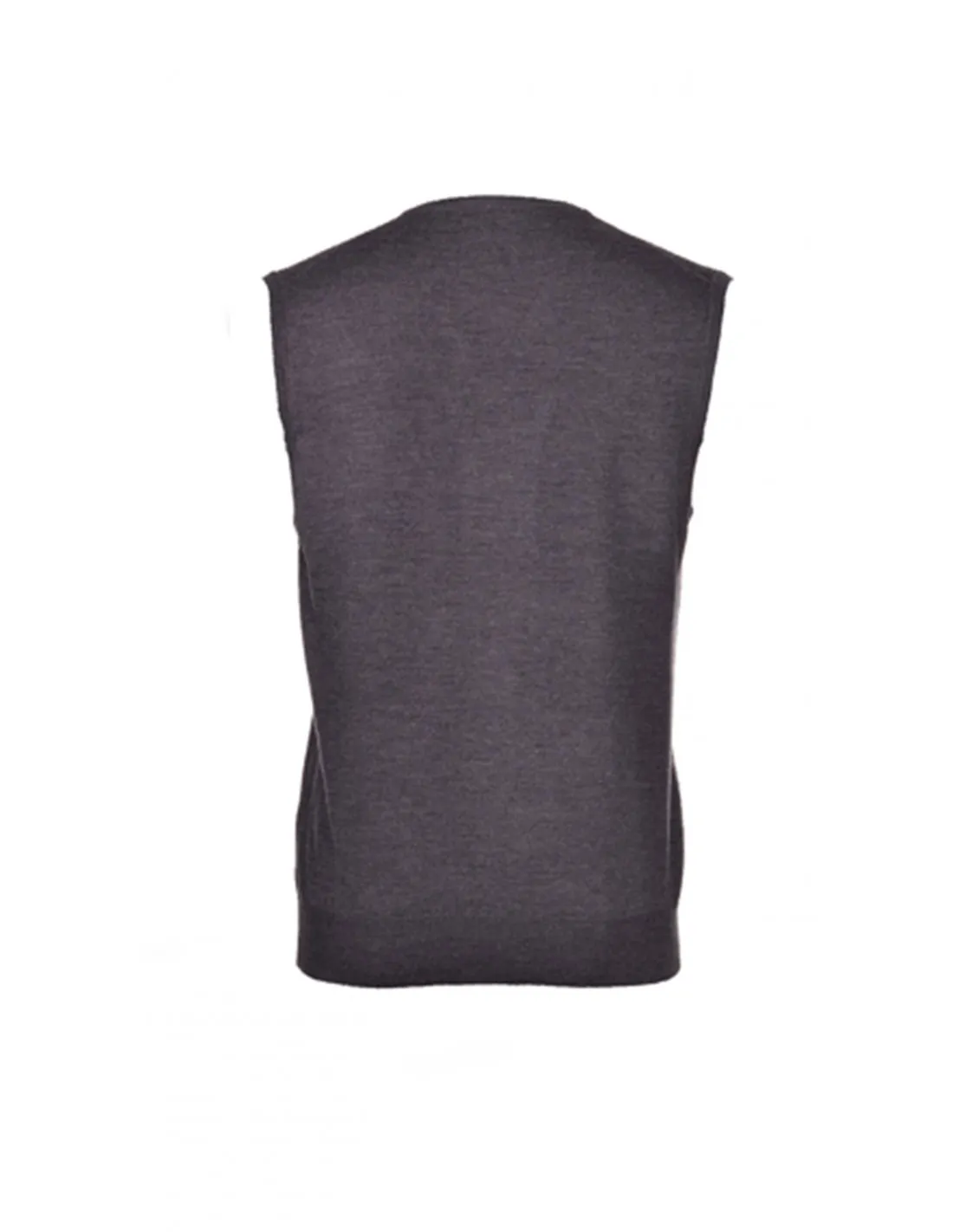 Maglia collo v mm gilet lana merino 4 stagioni grigio scuro