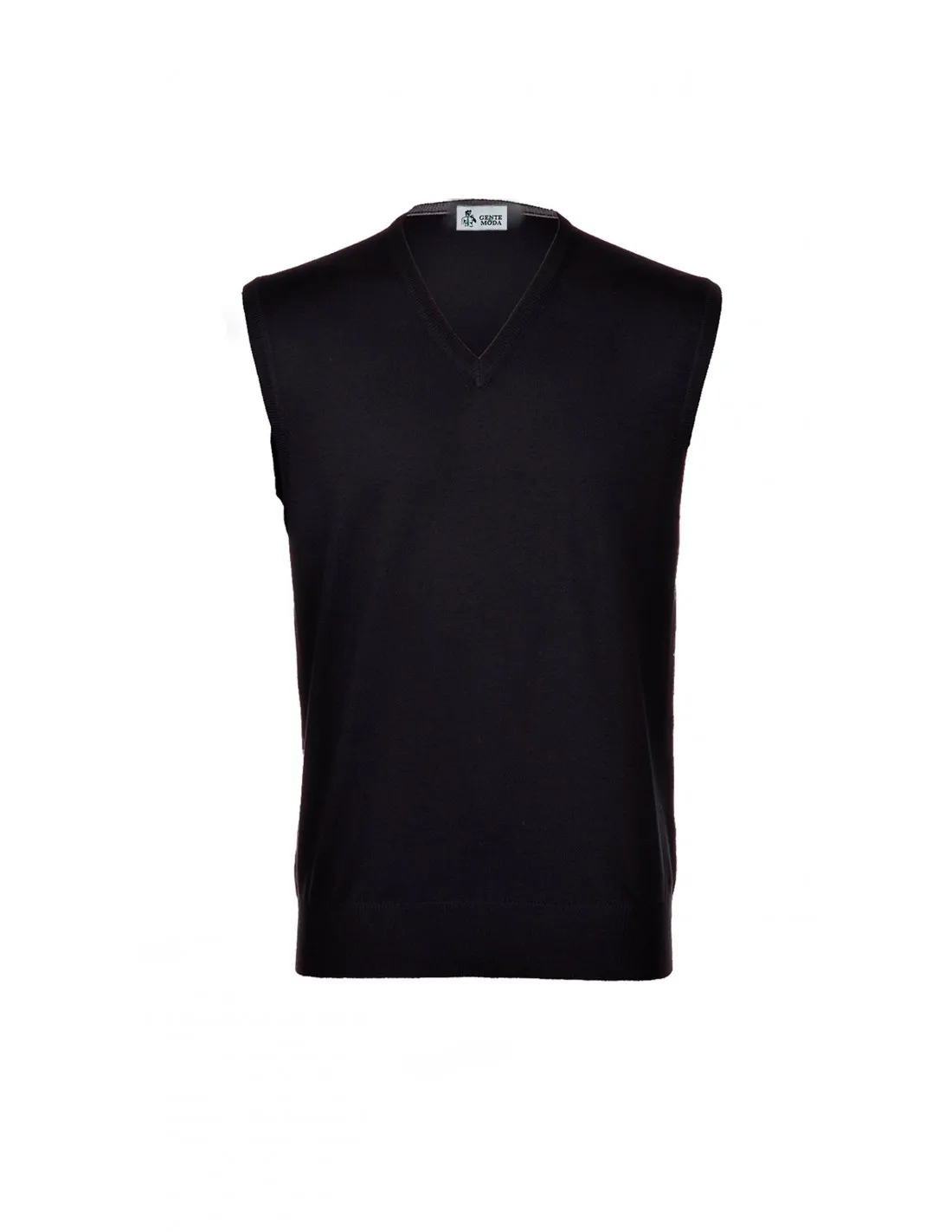 Maglia collo v mm gilet lana merino 4 stagioni nero