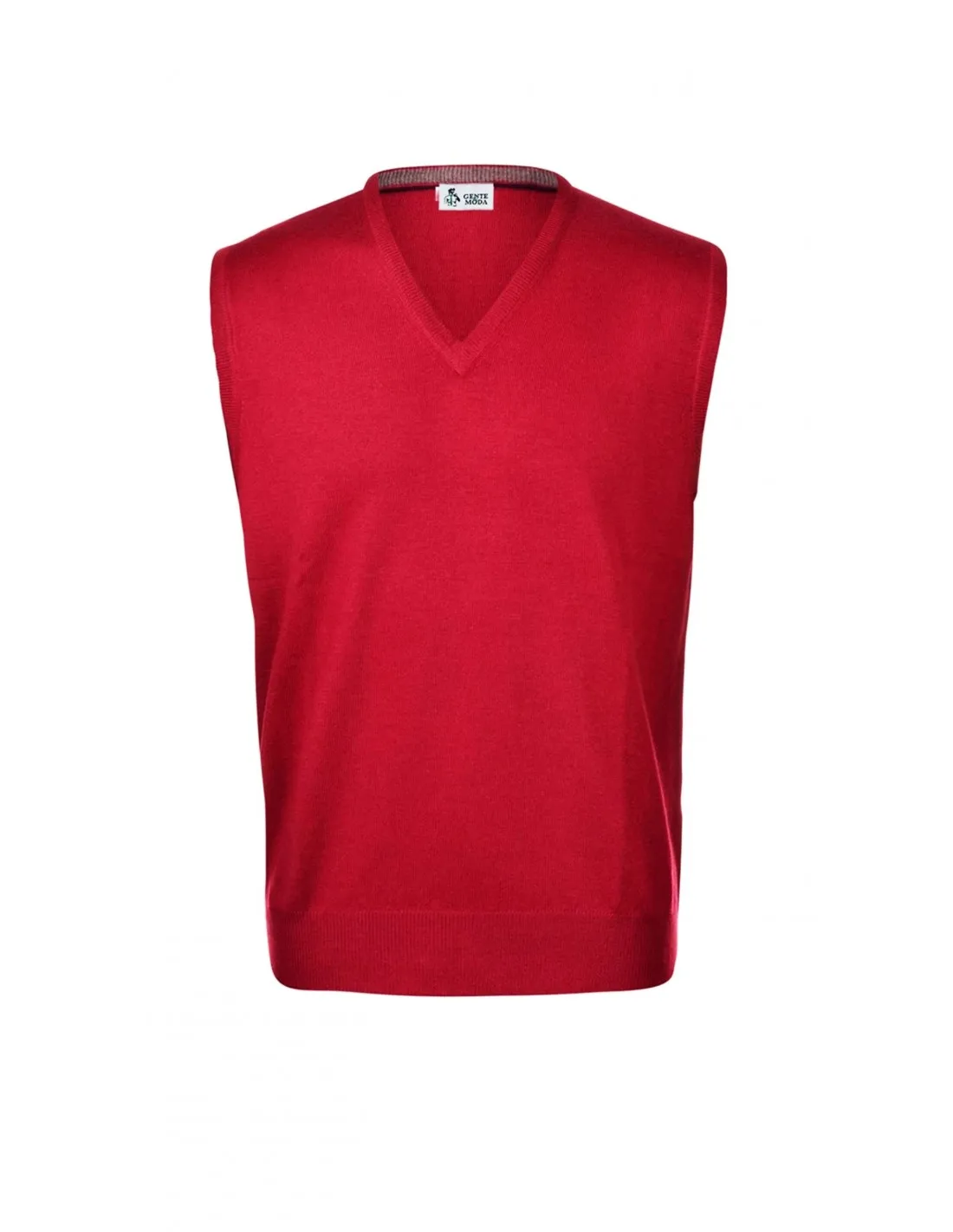 Maglia collo v mm lana rosso taglie forti