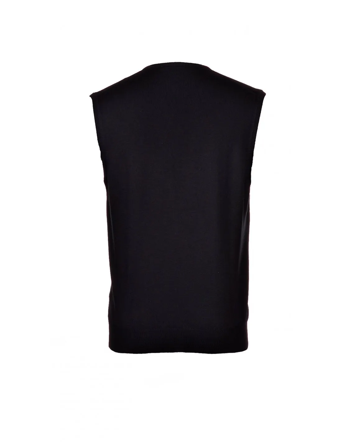 Maglia collo v sm gilet lana merino nero taglie forti