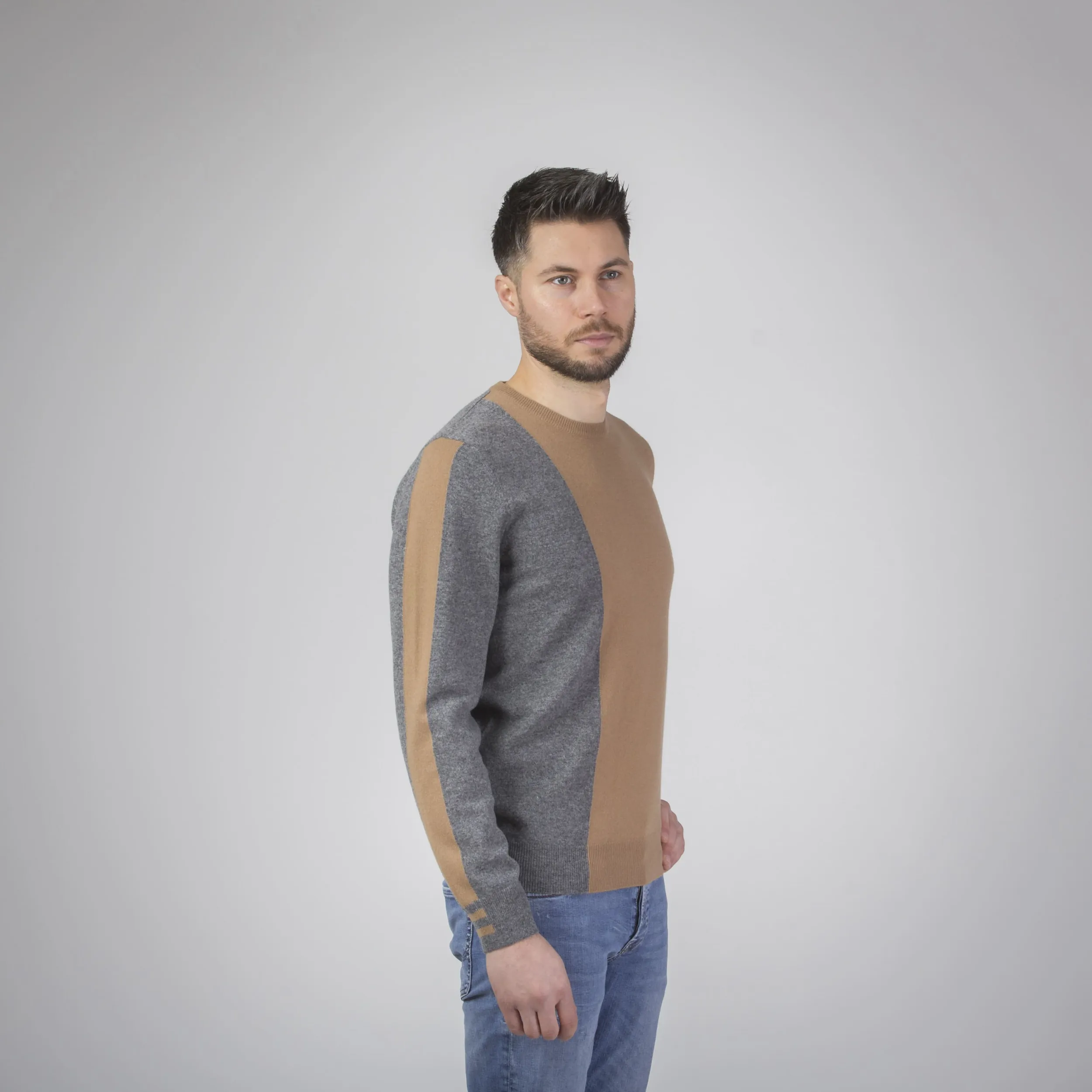 Maglia girocollo bicolore