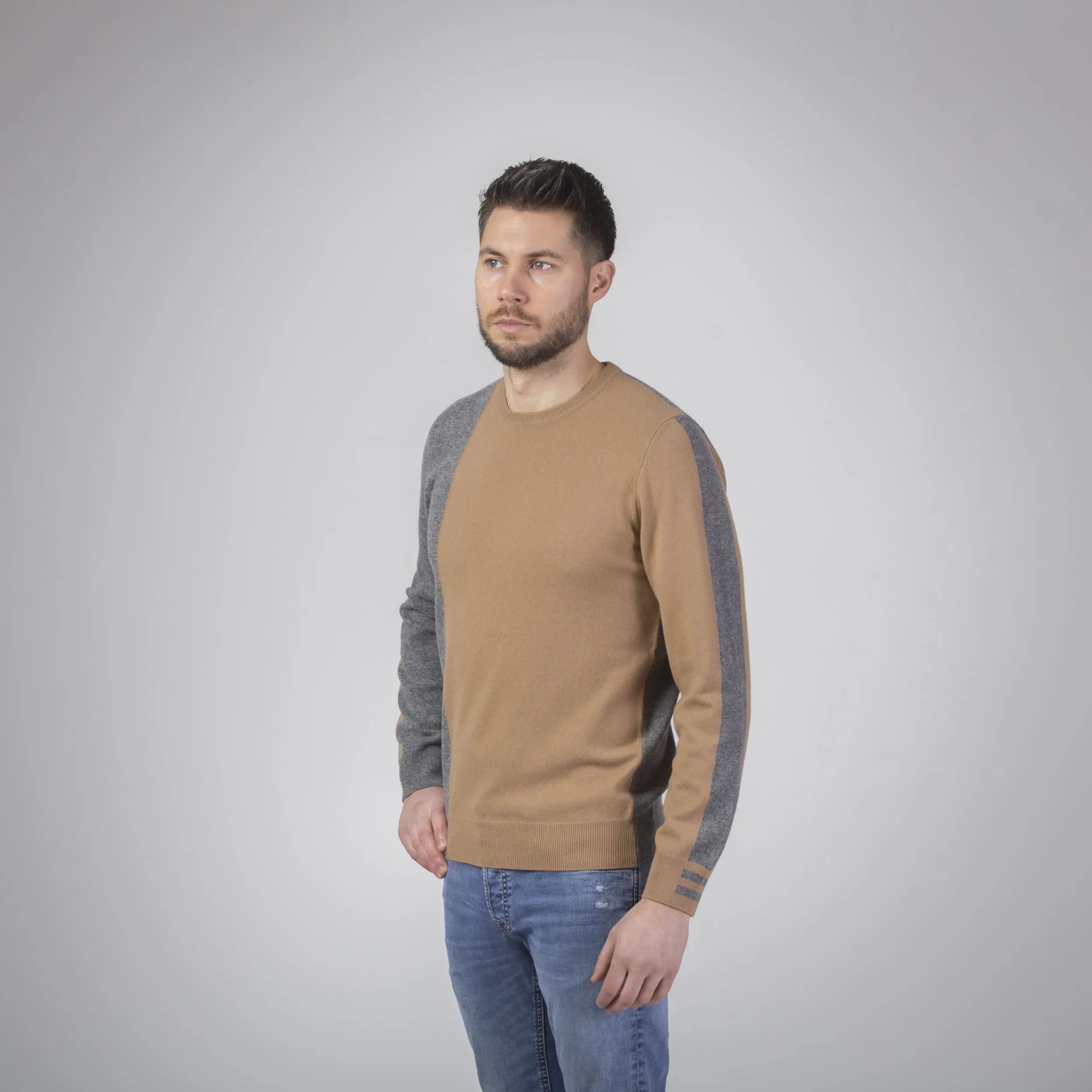 Maglia girocollo bicolore