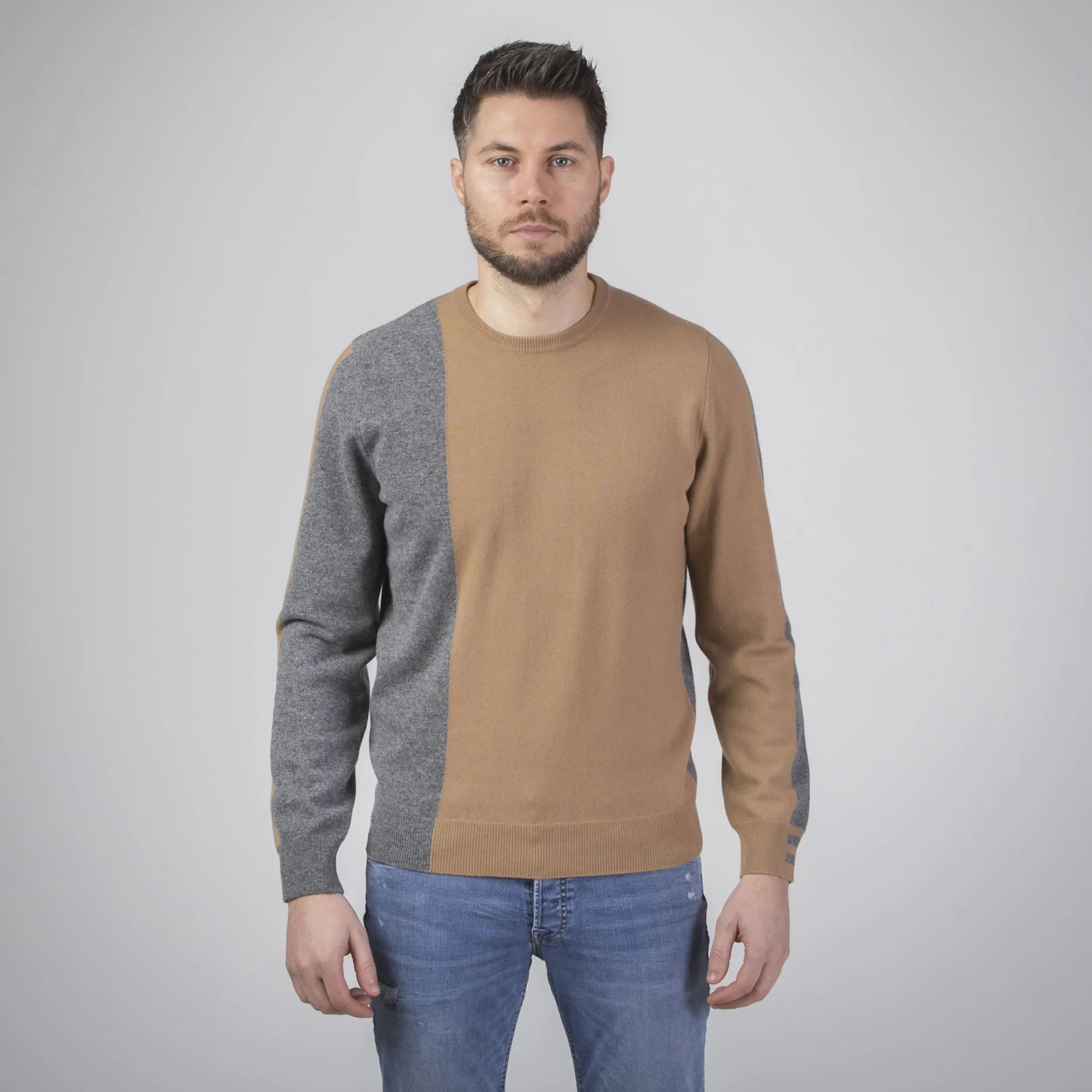 Maglia girocollo bicolore