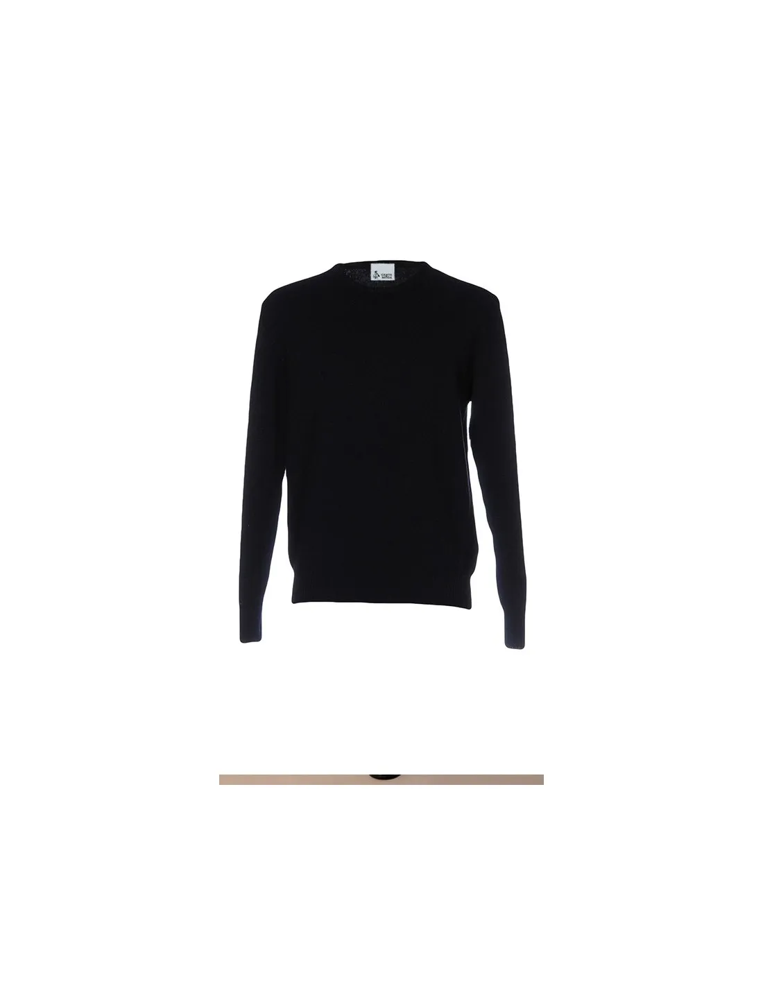 Maglia girocollo ml lana merino blu taglie forti