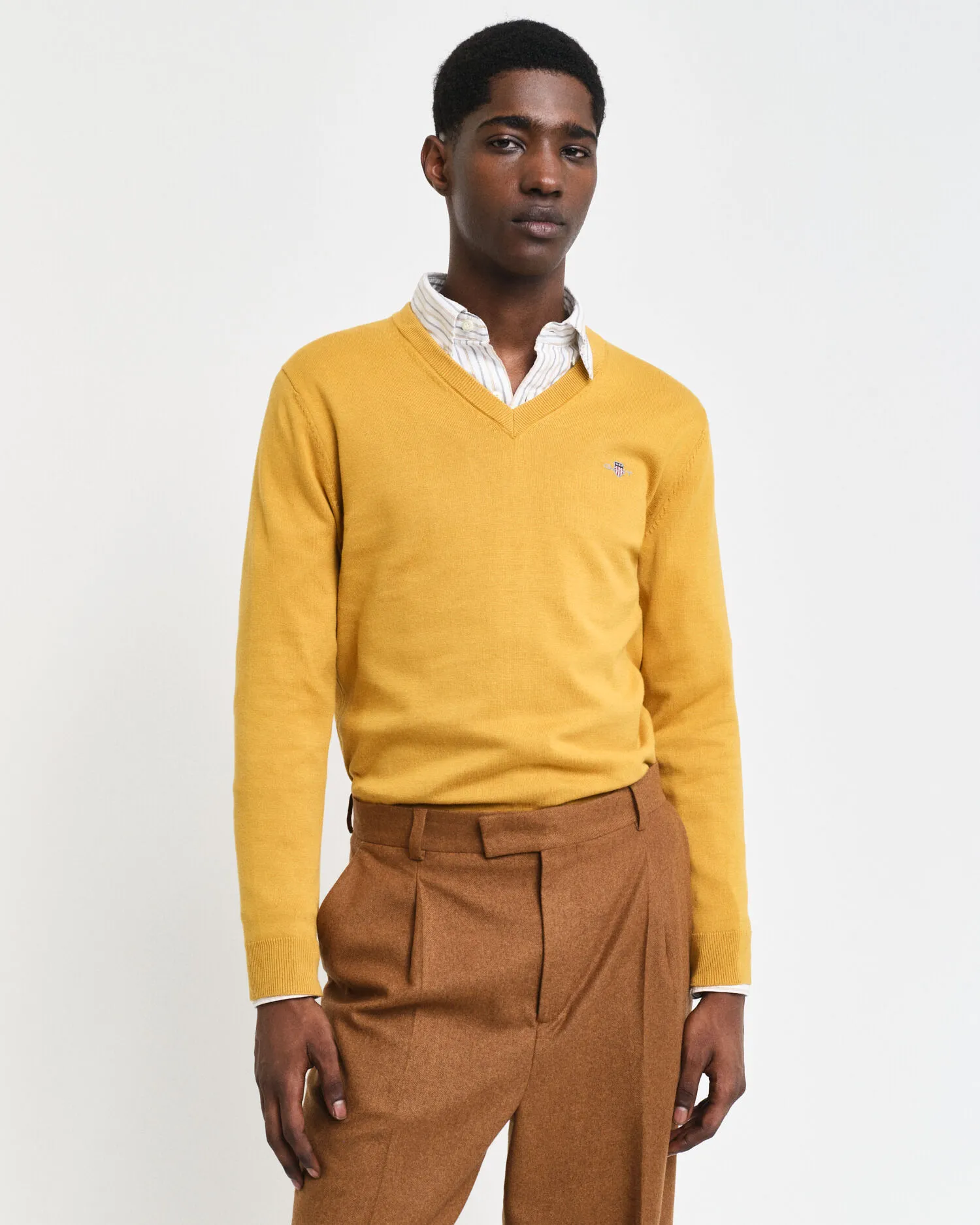 Maglia in cotone con scollo a V classico    