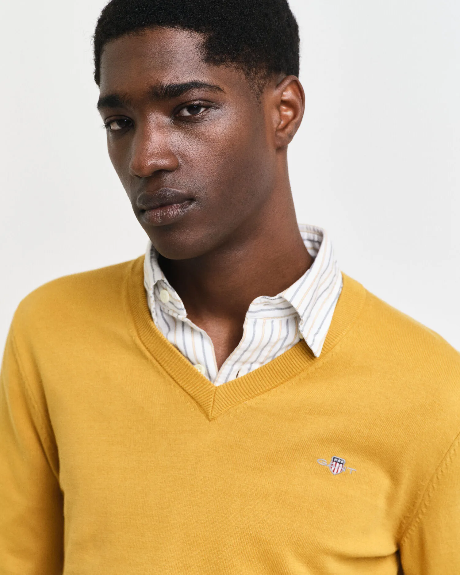 Maglia in cotone con scollo a V classico    